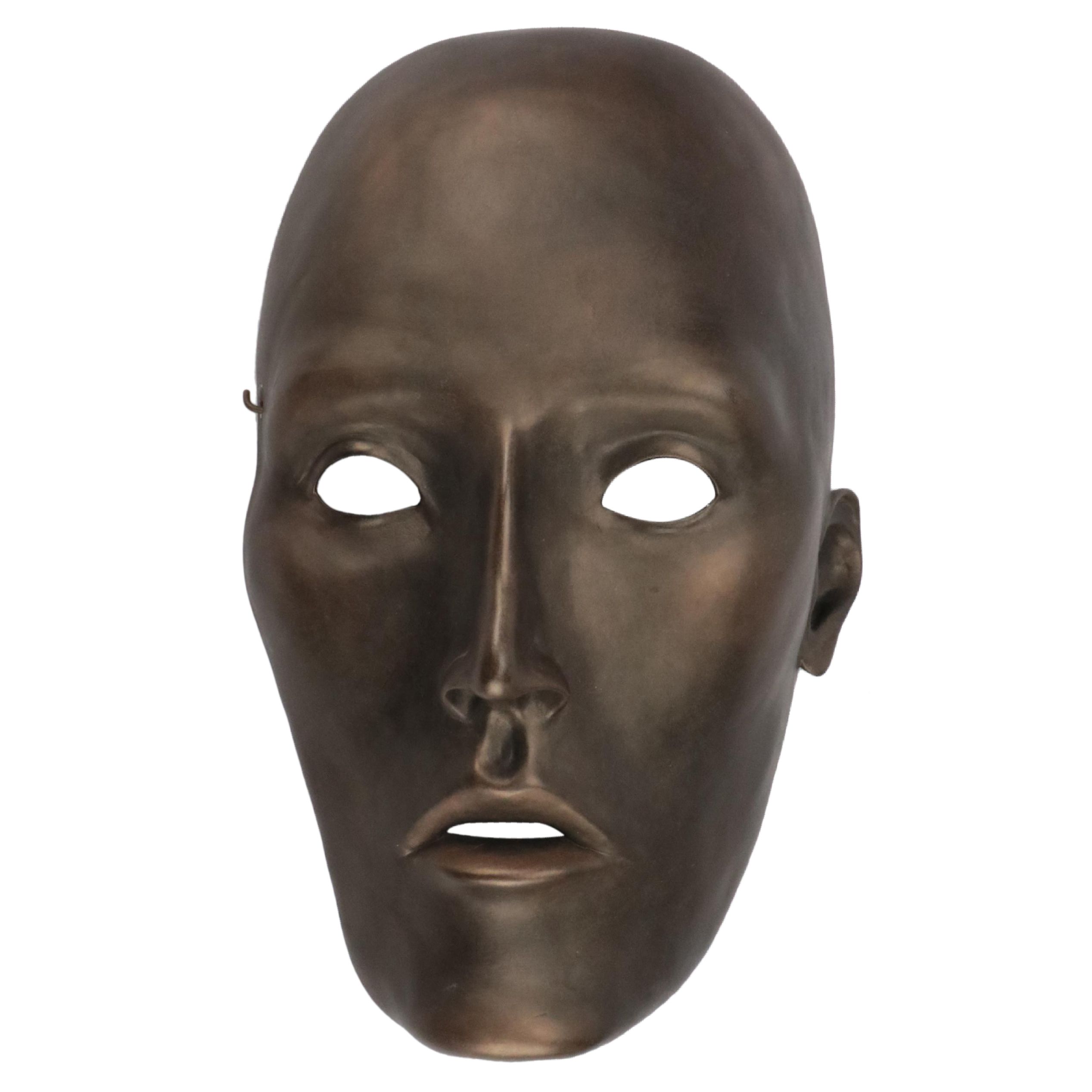 Patinated Plaster Face Mask Wall Sculpture