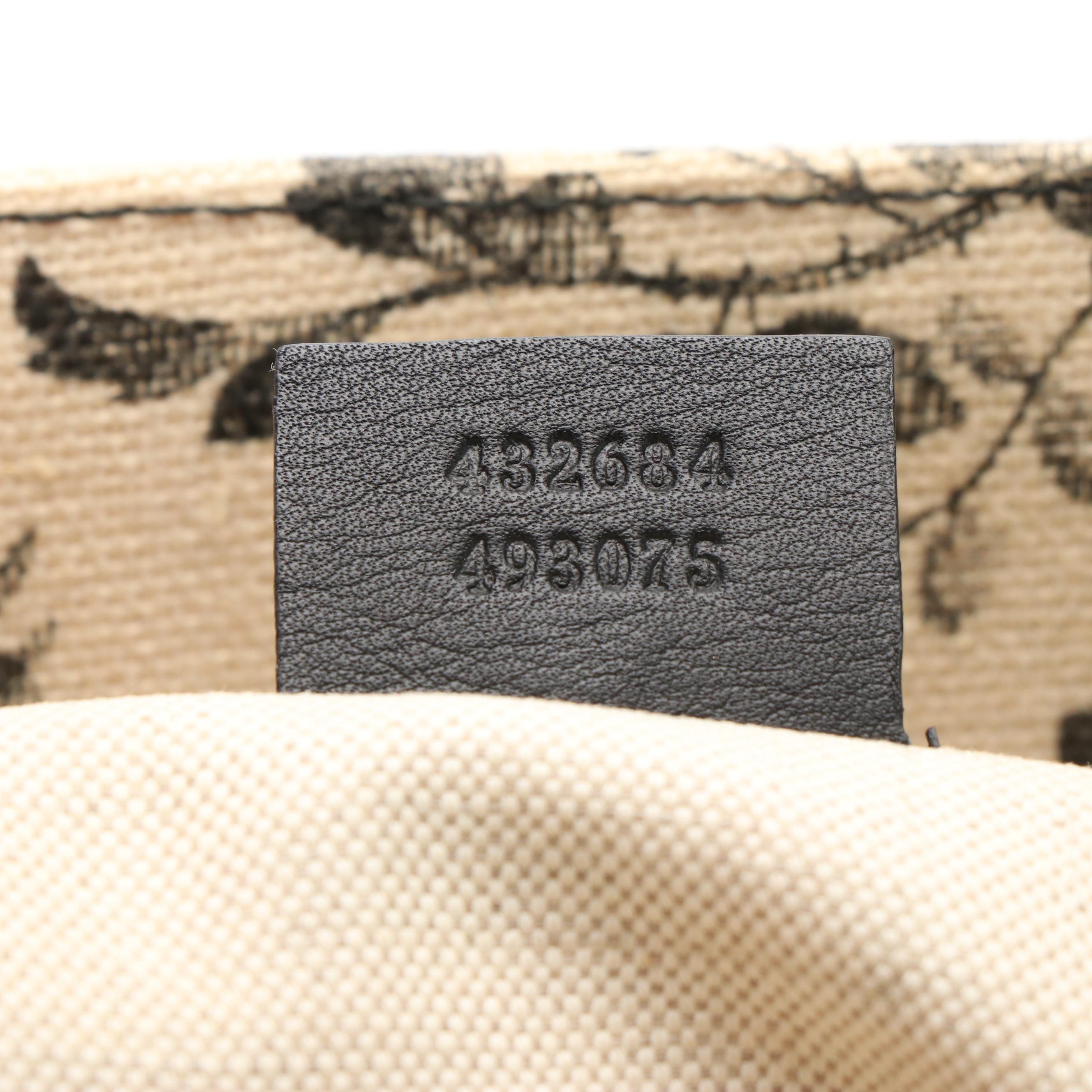 Gucci Japan Exclusive Ribbon Tote Bag in Leather Trimmed Printed Canvas