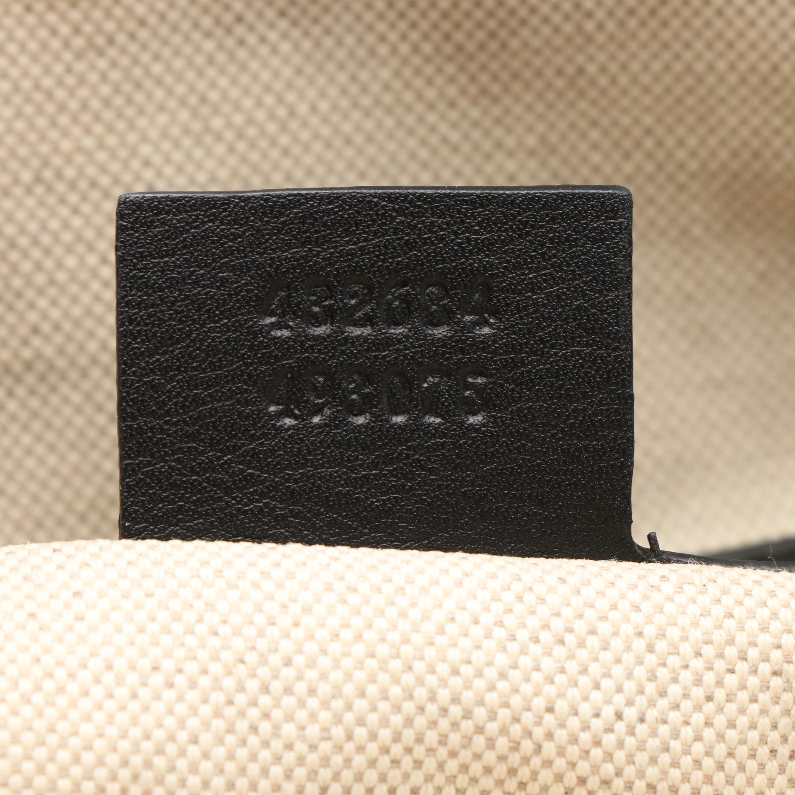 Gucci Japan Exclusive Ribbon Tote Bag in Leather Trimmed Printed Canvas