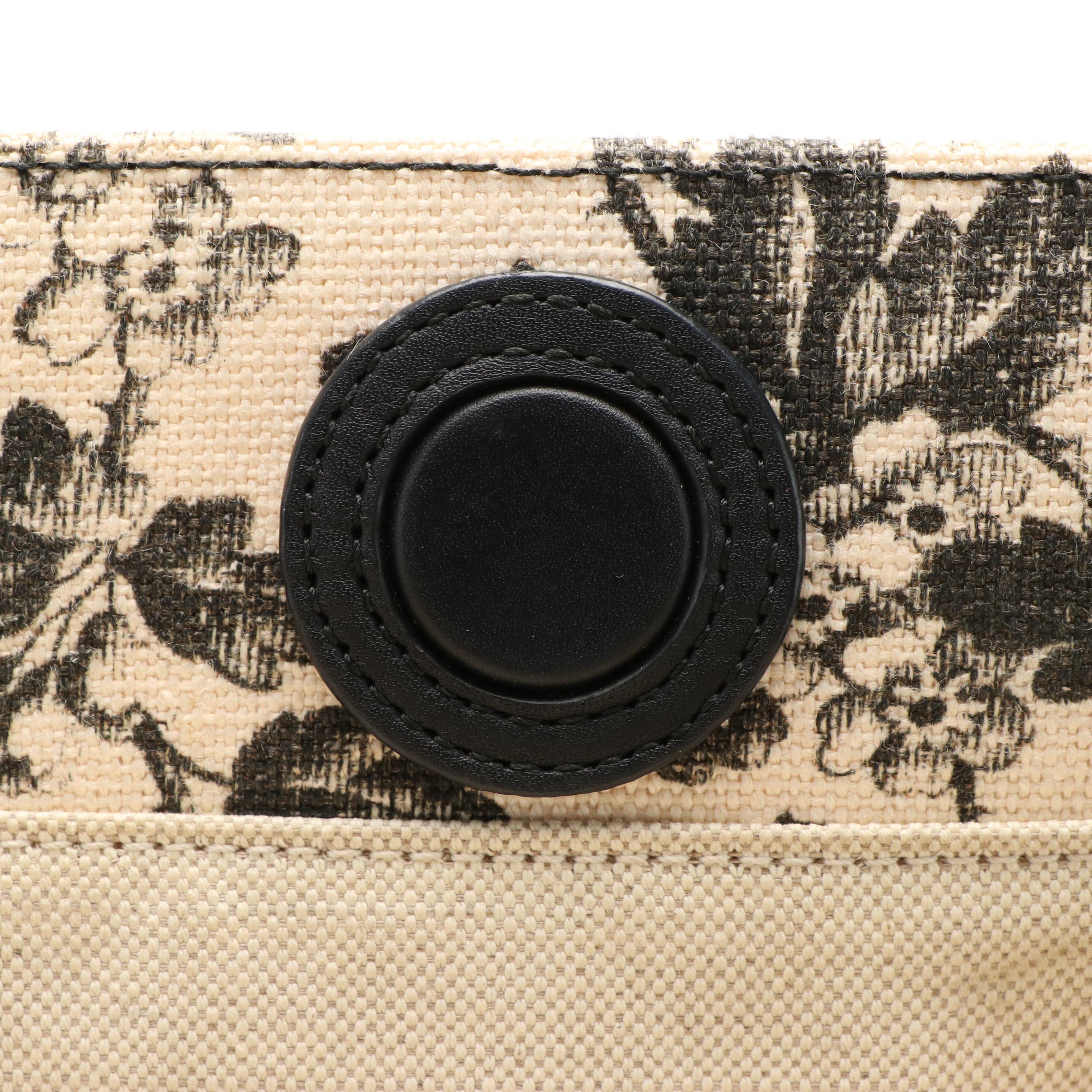 Gucci Japan Exclusive Ribbon Tote Bag in Leather Trimmed Printed Canvas