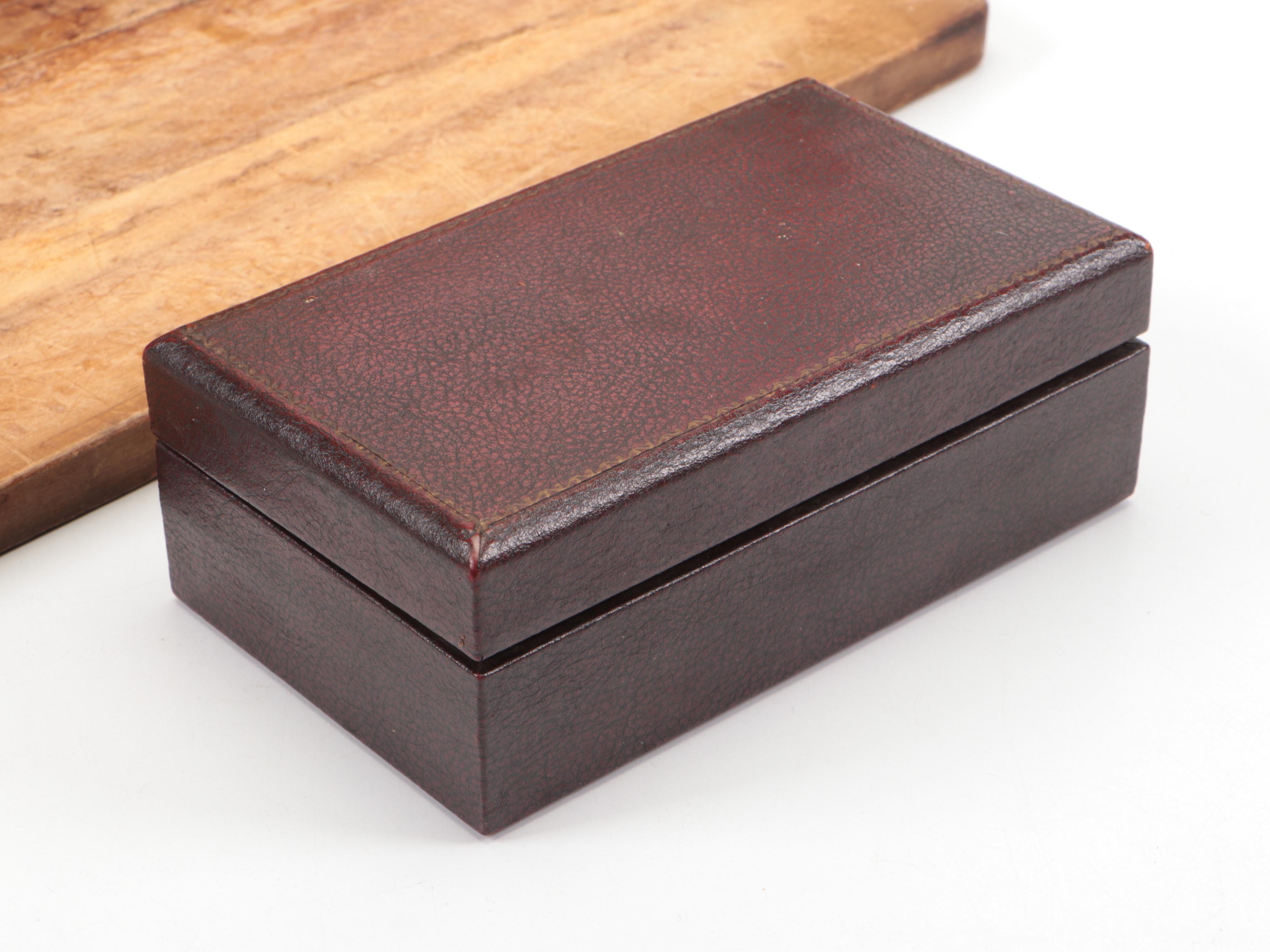Wm. H Haskell Wood Nut Box with Faux Leather Box and More