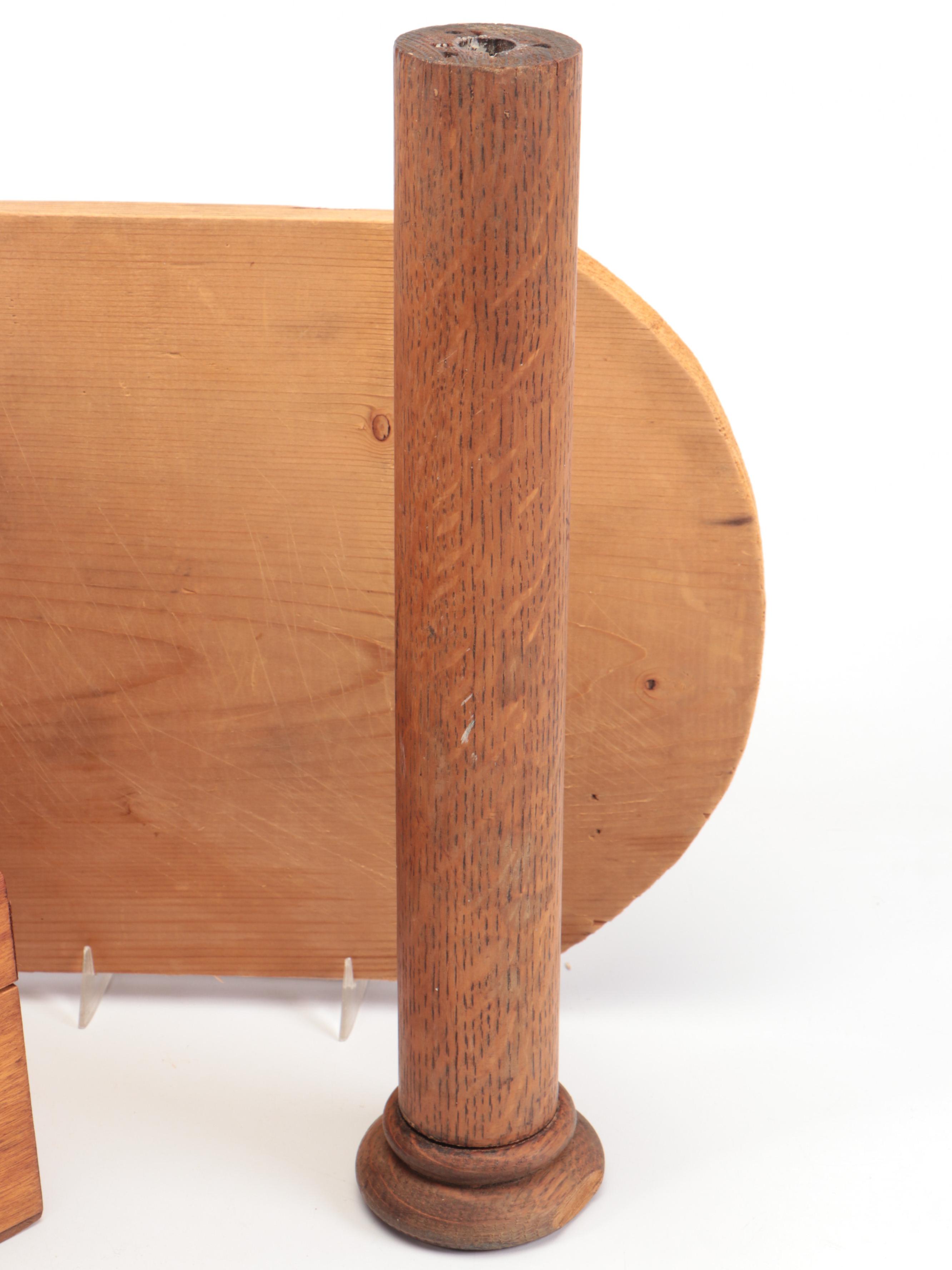 Wm. H Haskell Wood Nut Box with Faux Leather Box and More