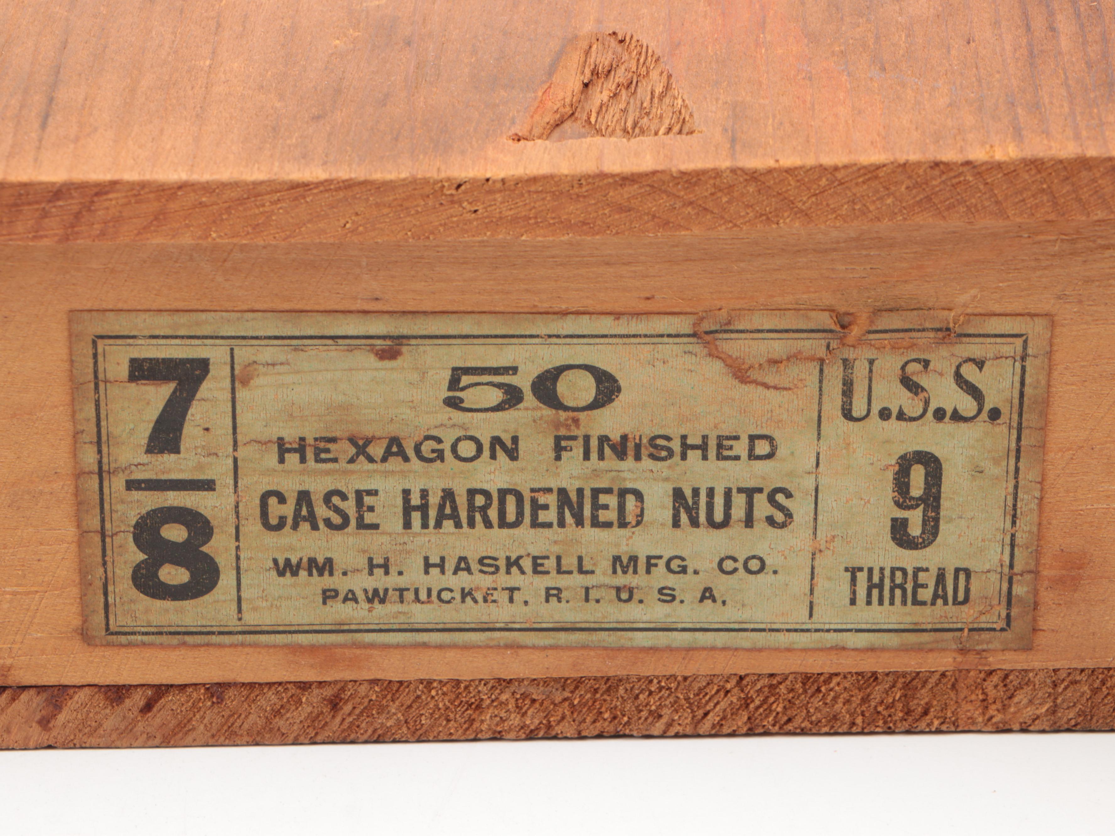 Wm. H Haskell Wood Nut Box with Faux Leather Box and More