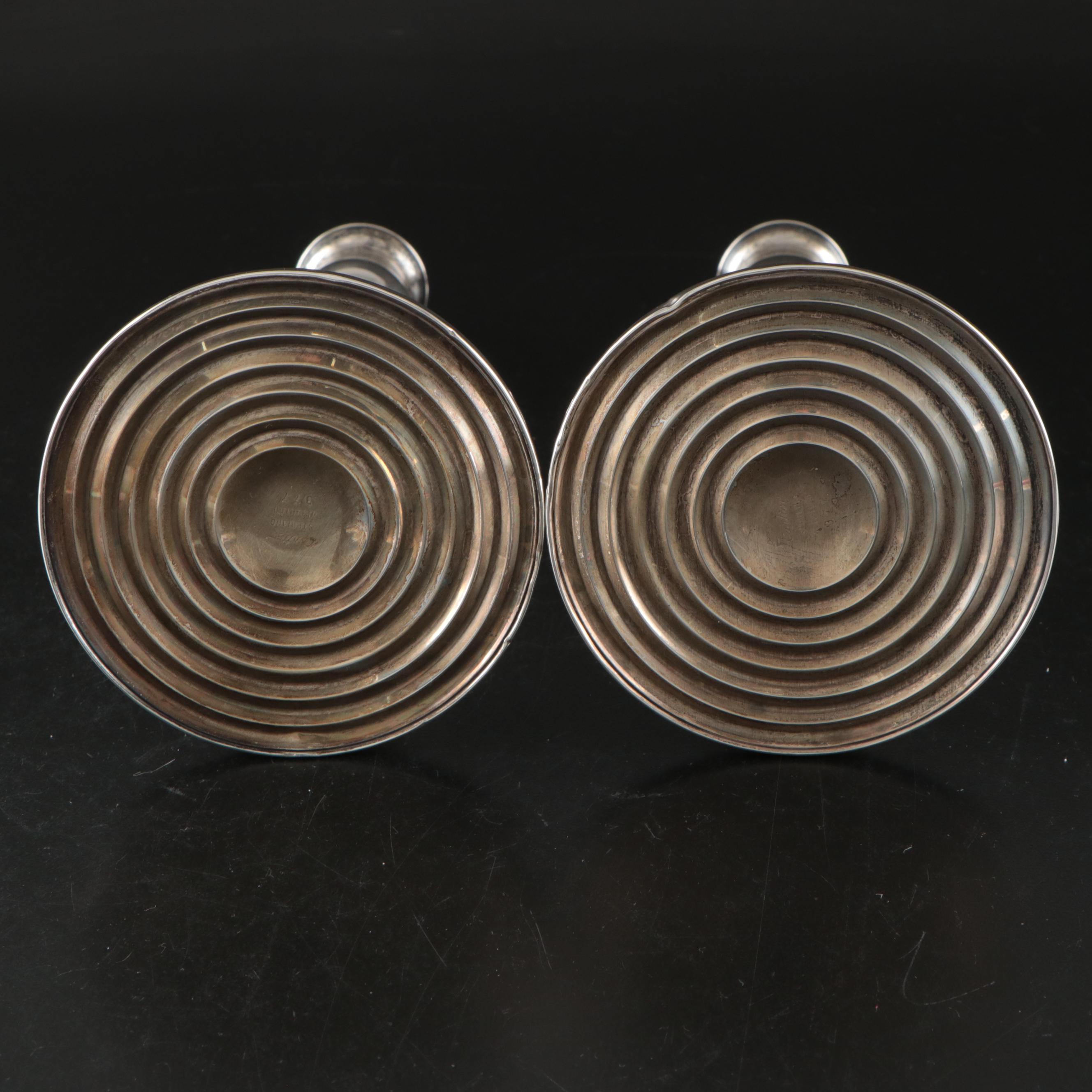 Cartier Sterling Silver Tulip Form Candlesticks