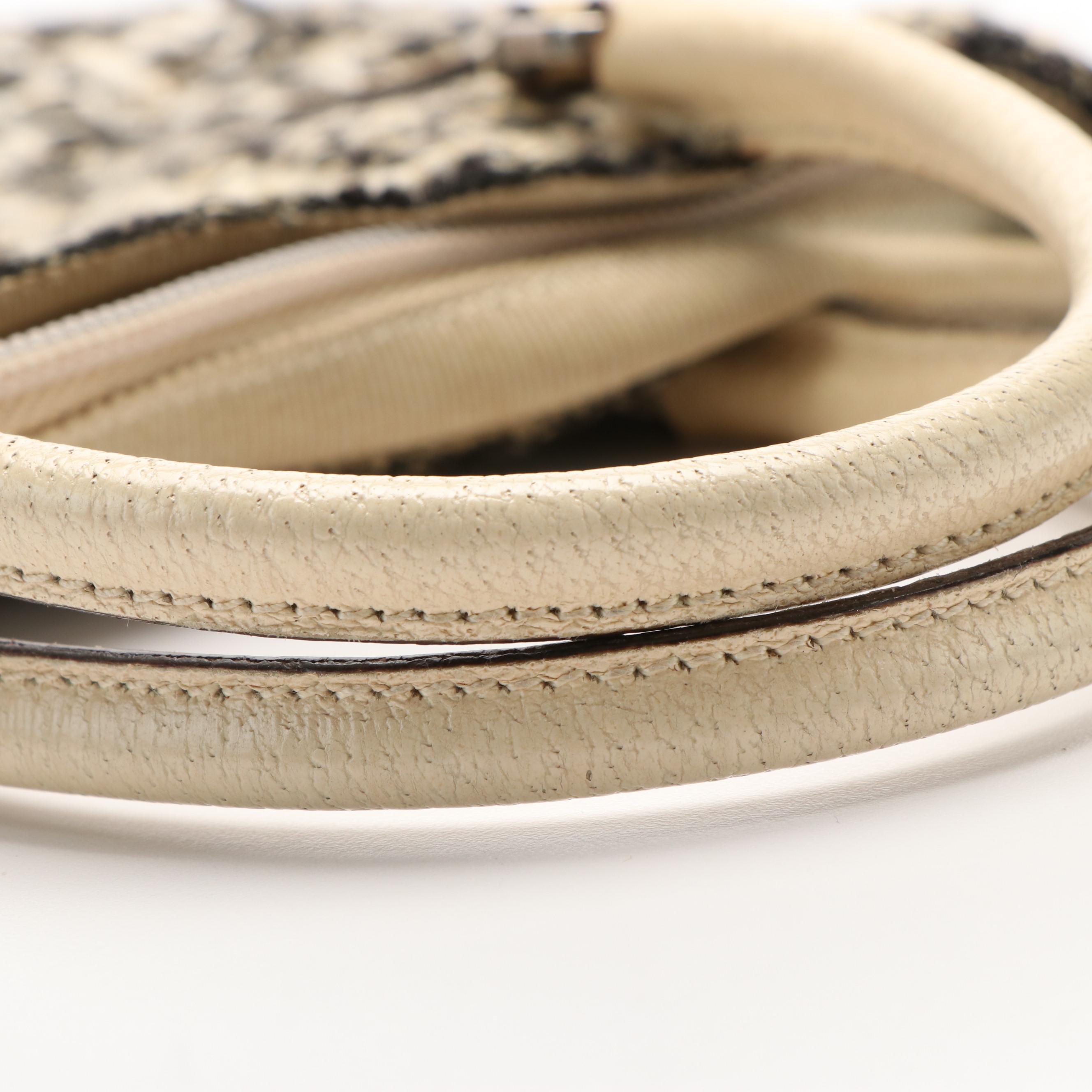 Prada Cinghiale Zippered Mini Tote in Tweed and Cream Leather