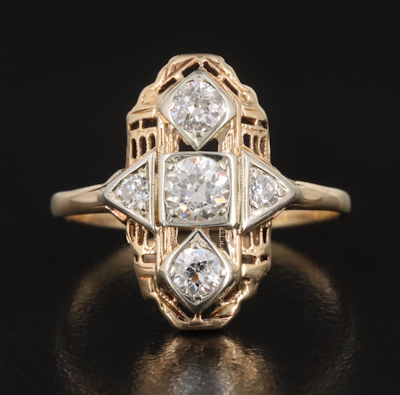 Vintage 14K 0.73 CTW Diamond Ring