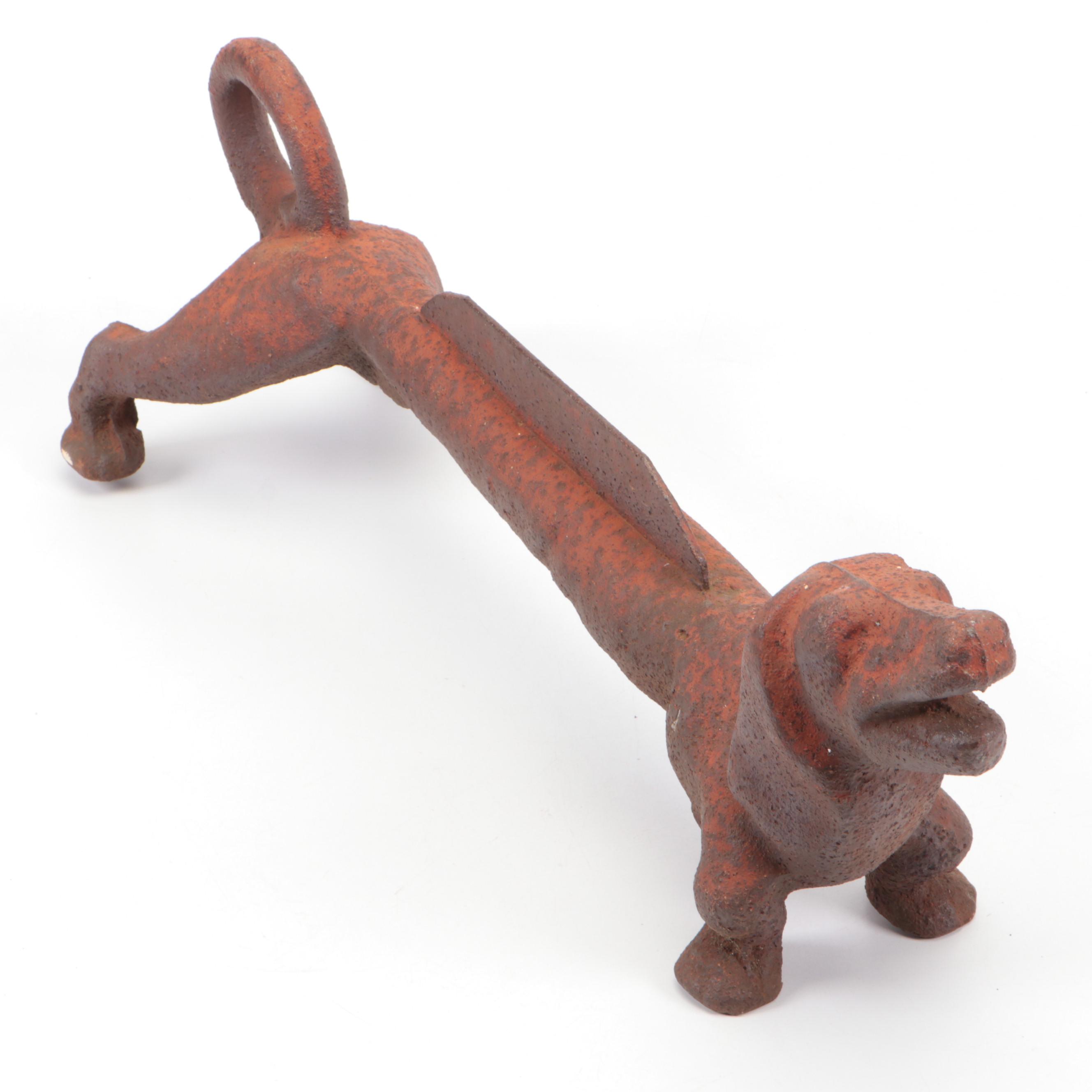 Cast Iron Hound Dog Boot Scraper Doorstop