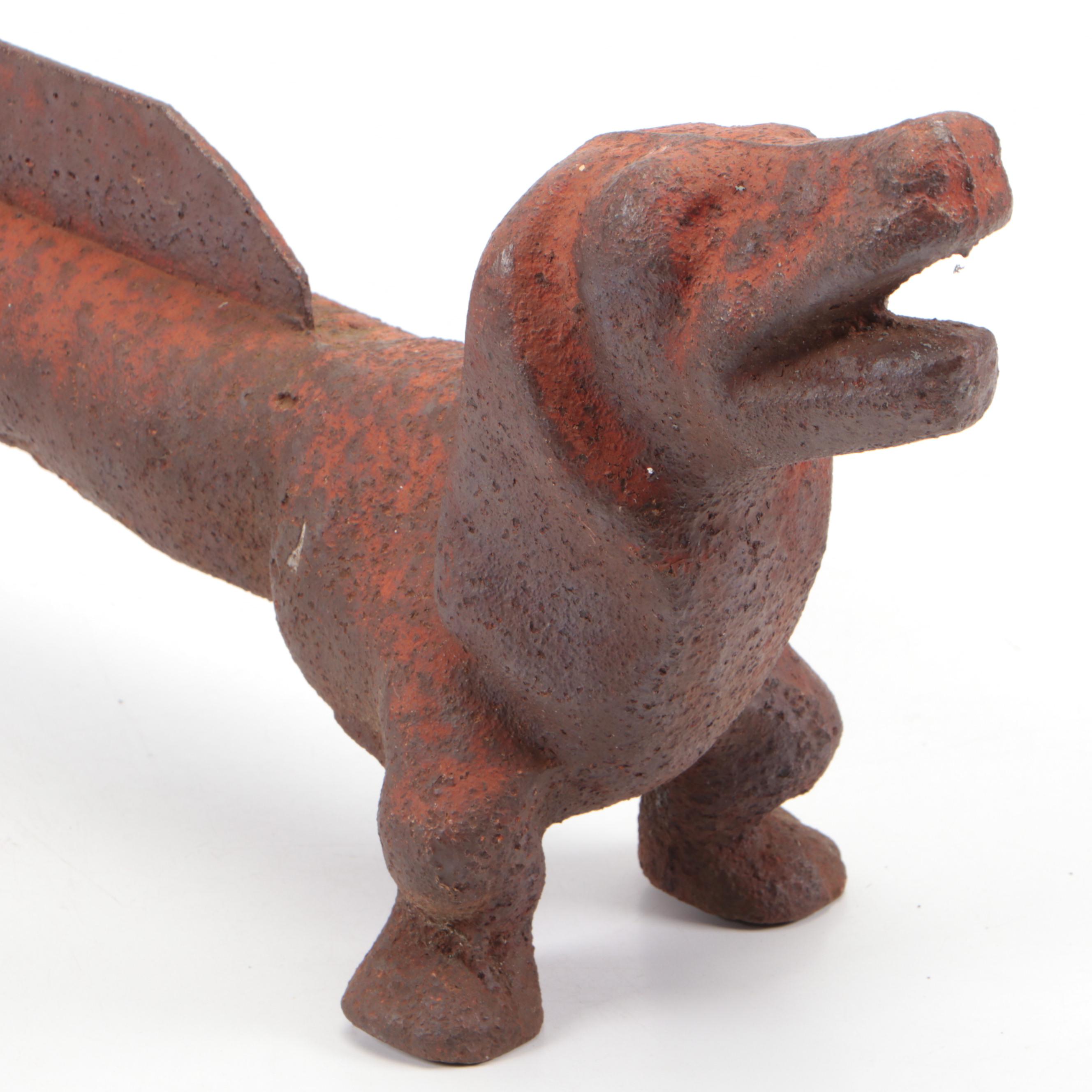 Cast Iron Hound Dog Boot Scraper Doorstop