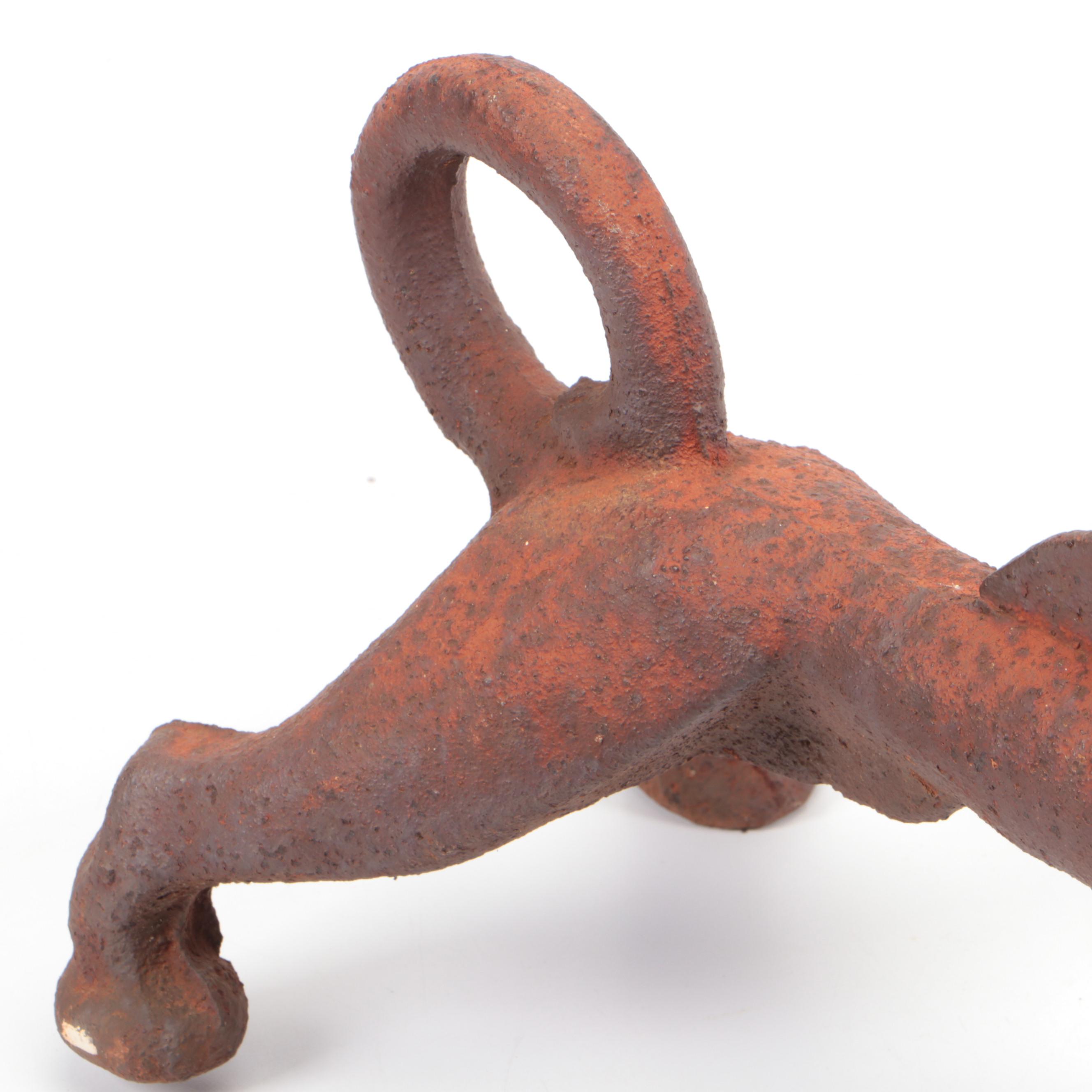 Cast Iron Hound Dog Boot Scraper Doorstop