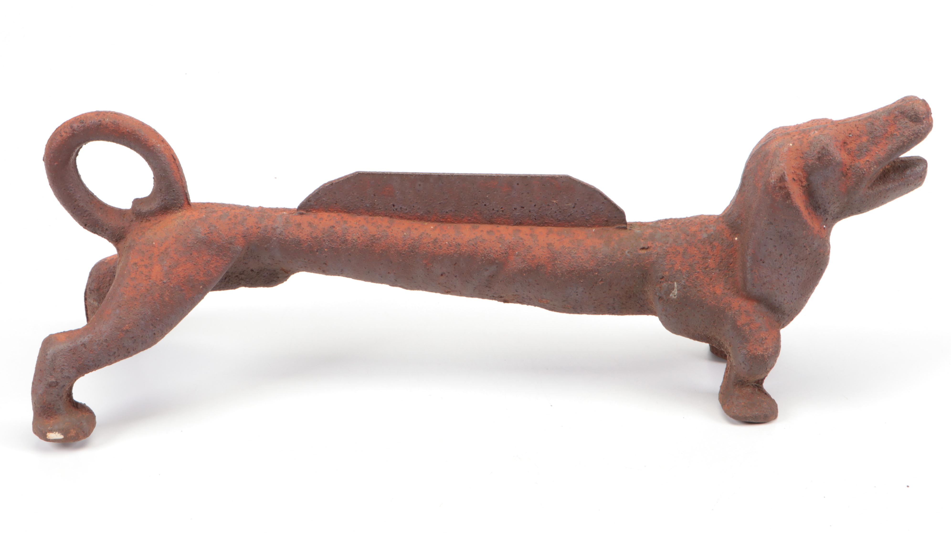 Cast Iron Hound Dog Boot Scraper Doorstop