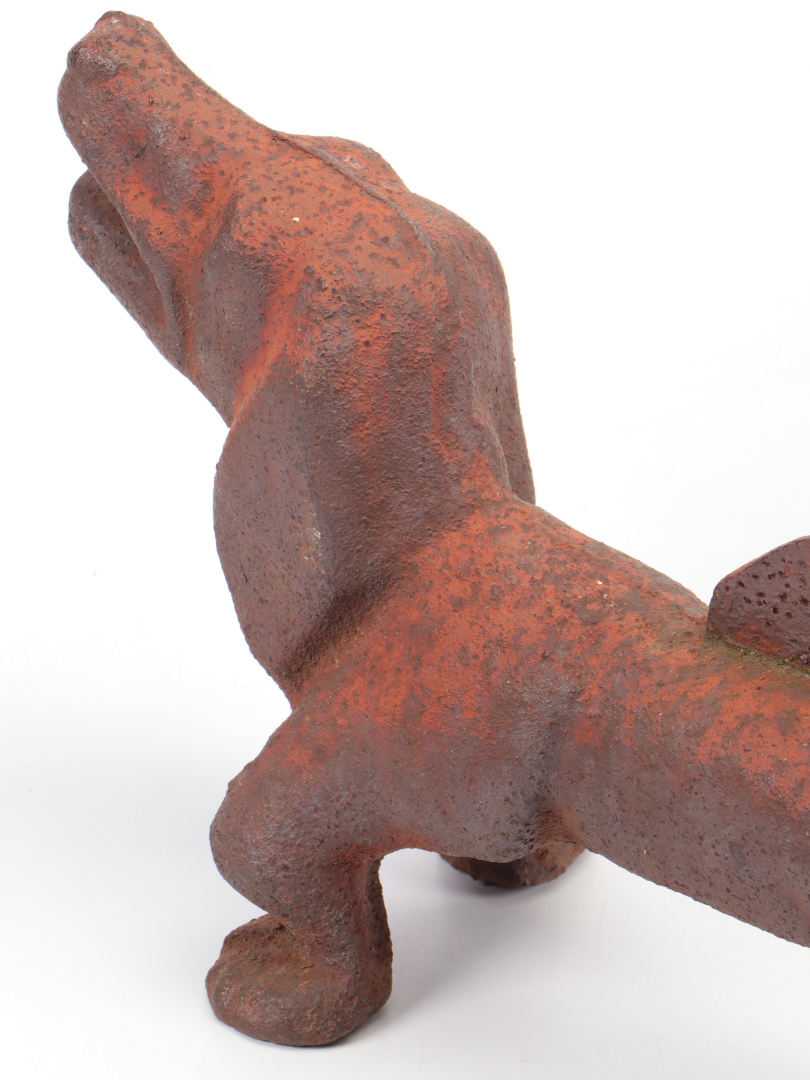 Cast Iron Hound Dog Boot Scraper Doorstop