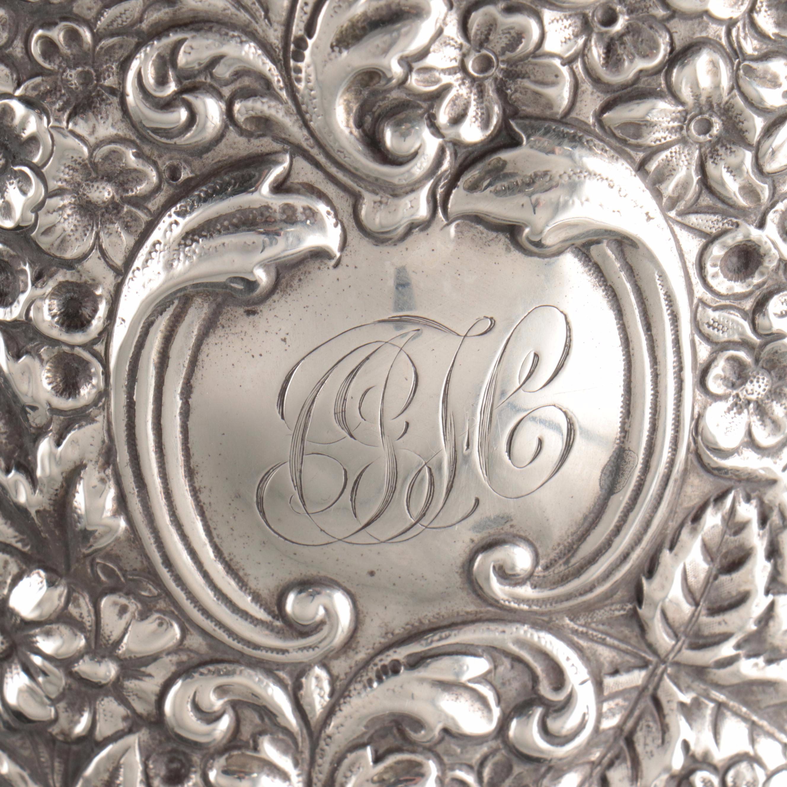 Gorham Sterling Silver Velvet-Lined Jewelry Box, 1895