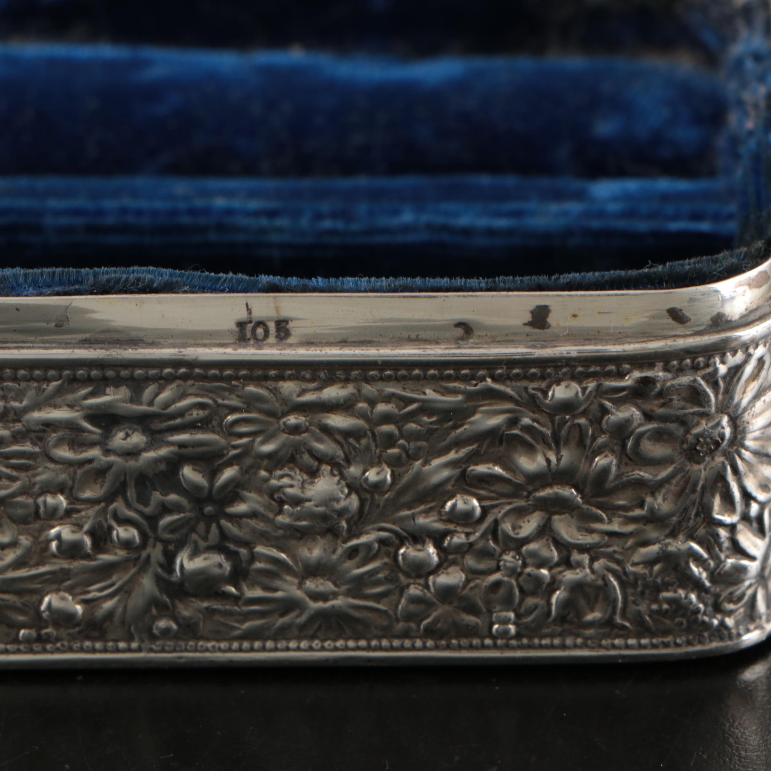 Gorham Sterling Silver Velvet-Lined Jewelry Box, 1895