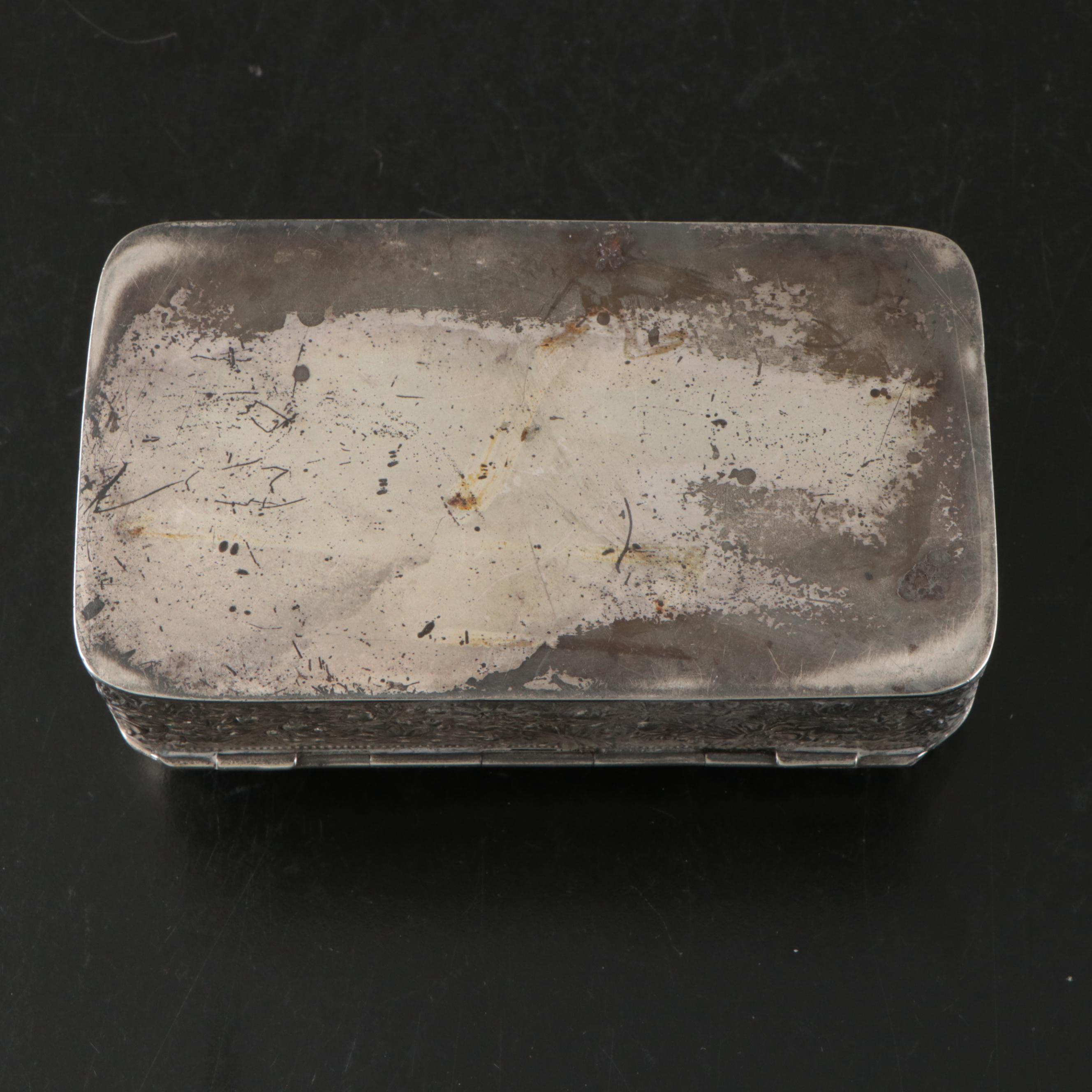 Gorham Sterling Silver Velvet-Lined Jewelry Box, 1895