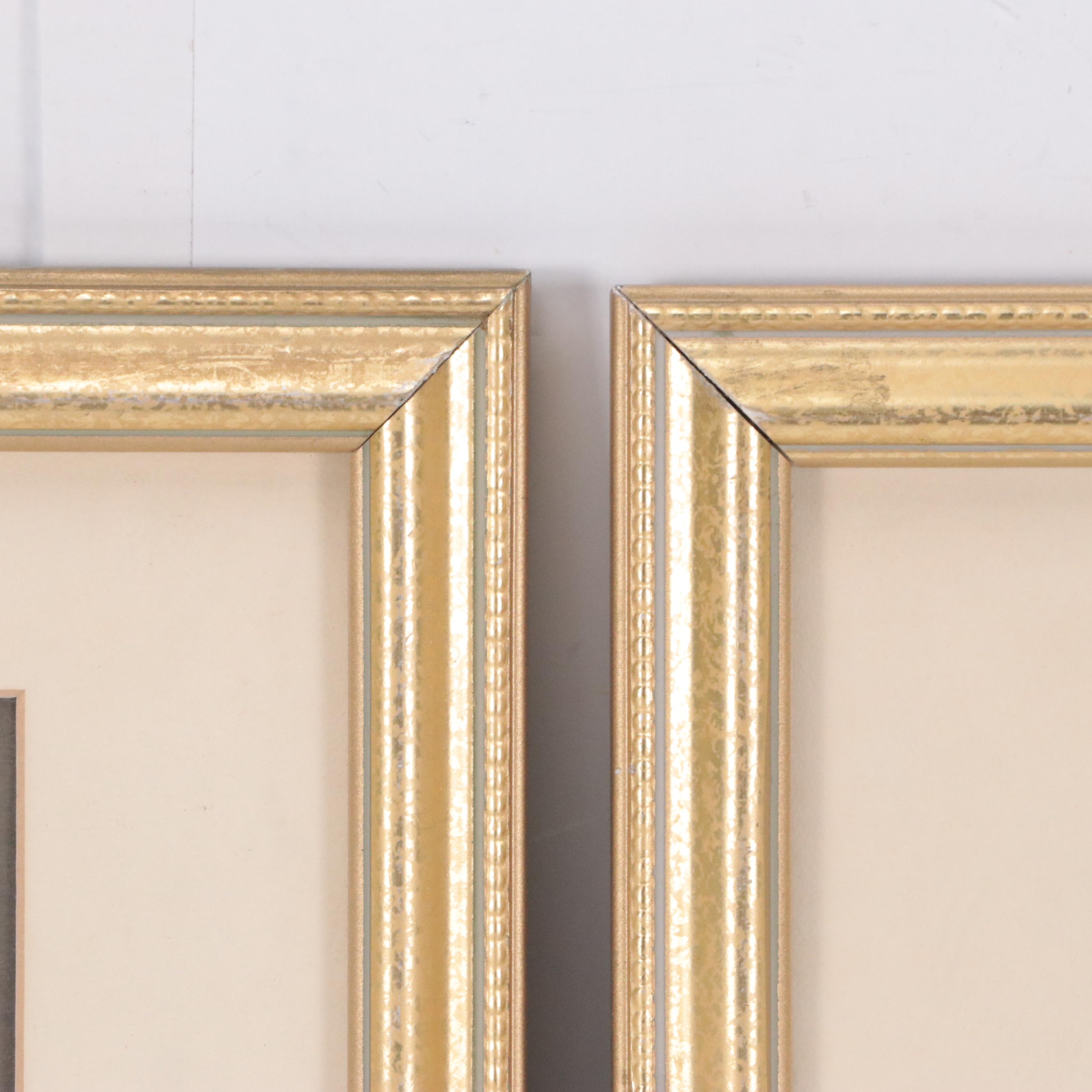 Countryside Landscape Grisaille Watercolor Painting of Cottage and More