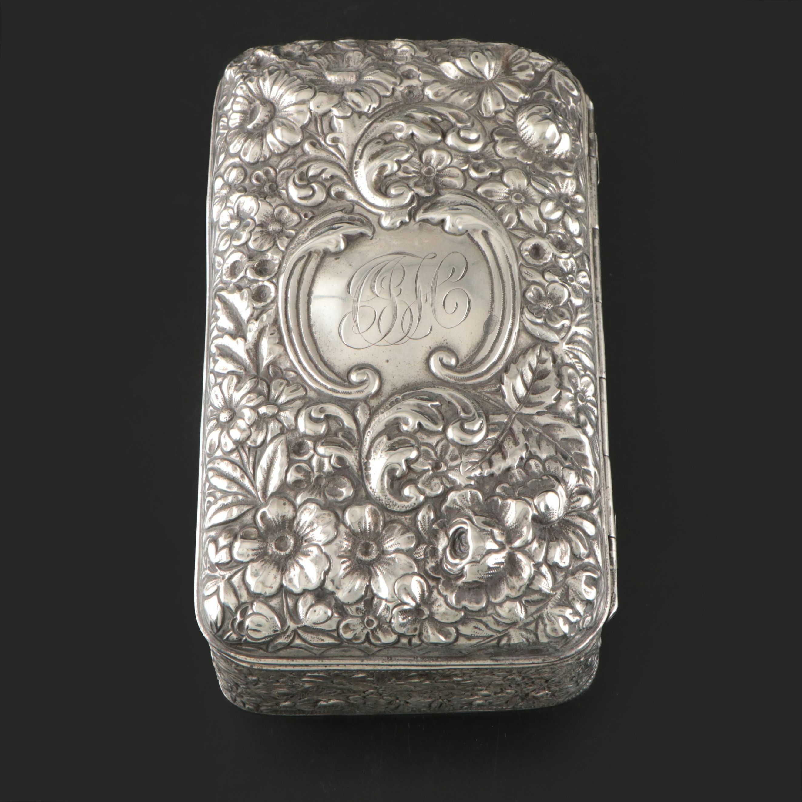 Gorham Sterling Silver Velvet-Lined Jewelry Box, 1895