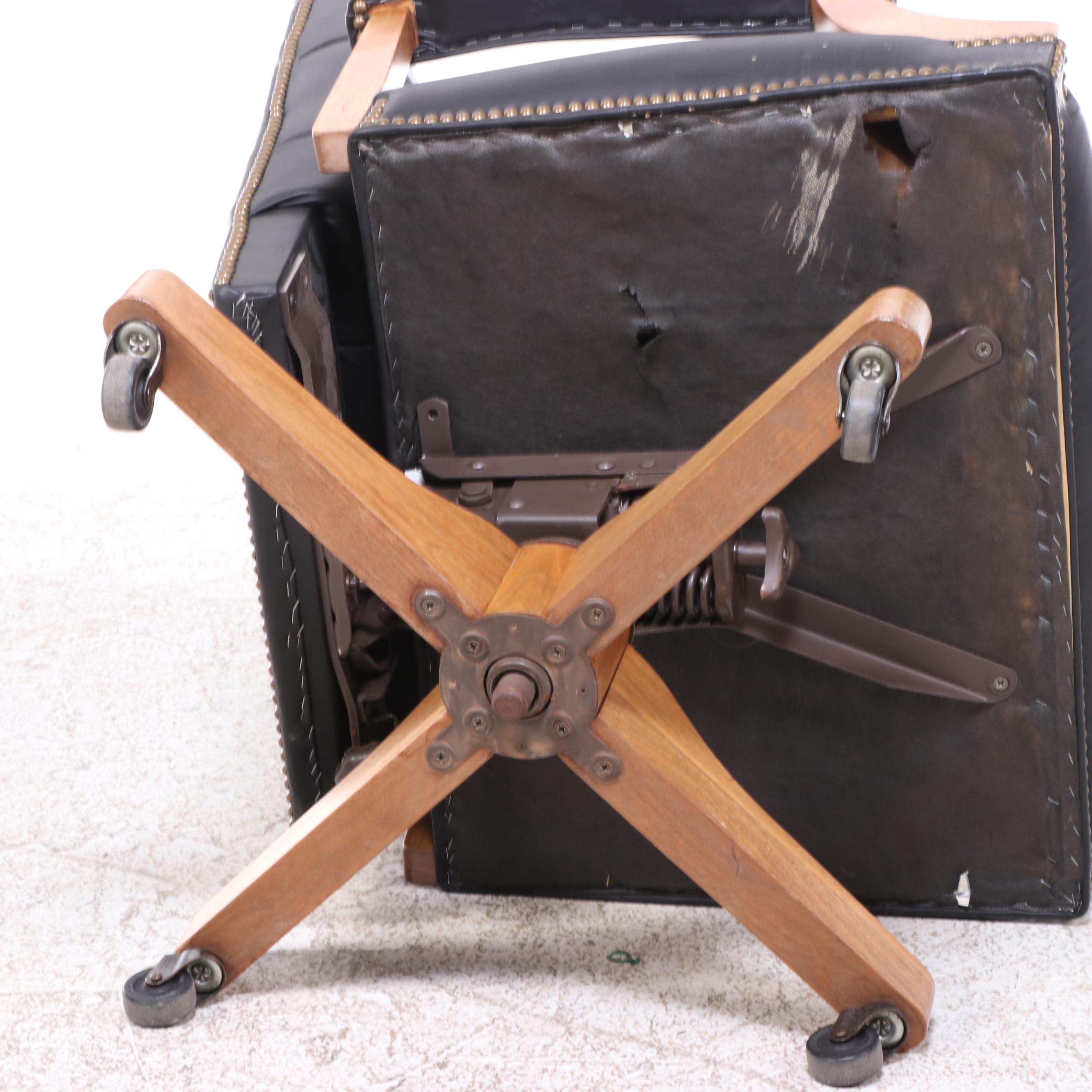 Chippendale Style Walnut Executive's Desk Plus Leather Desk Chair, Incl. Jofco