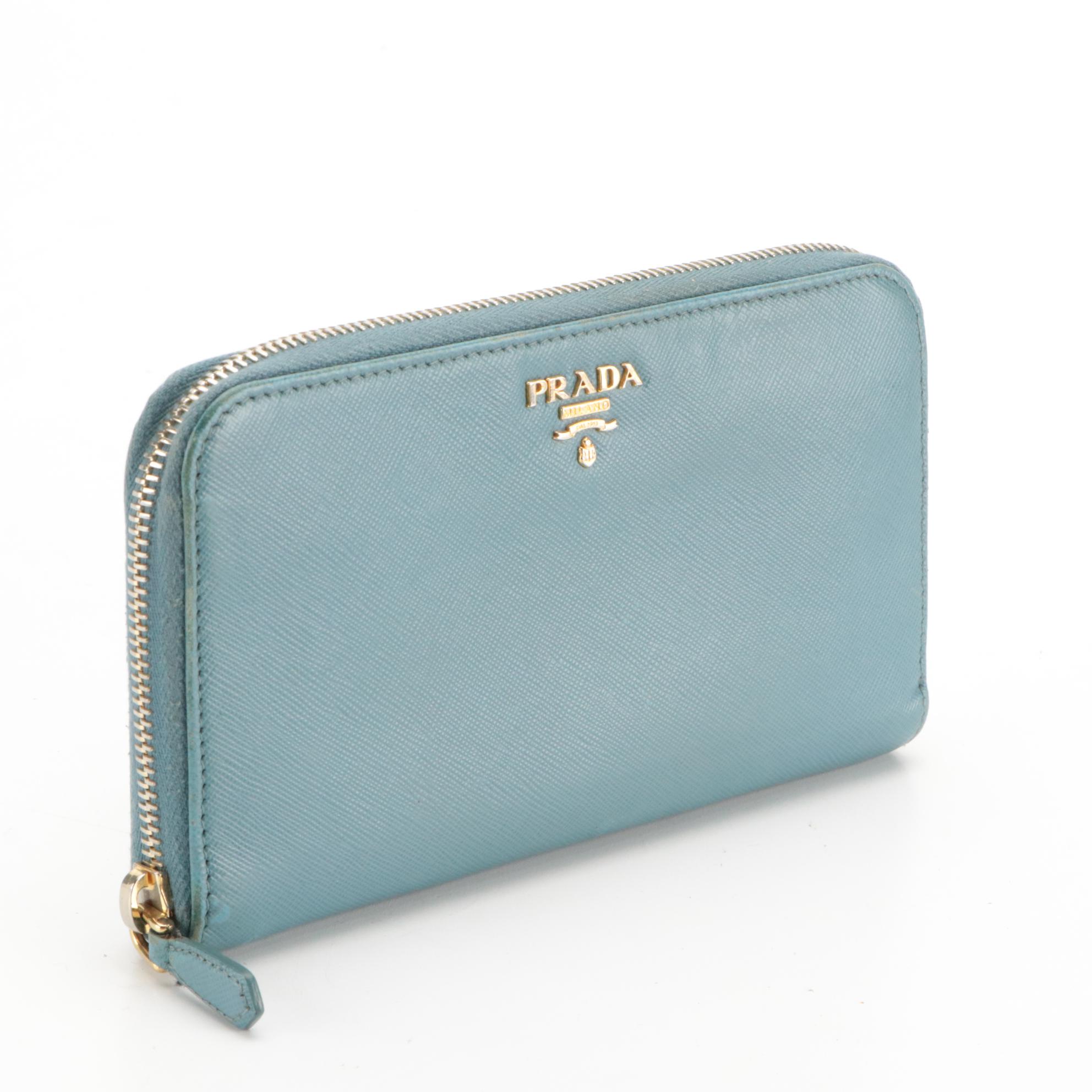 Prada Zip-Around Wallet in Saffiano Leather
