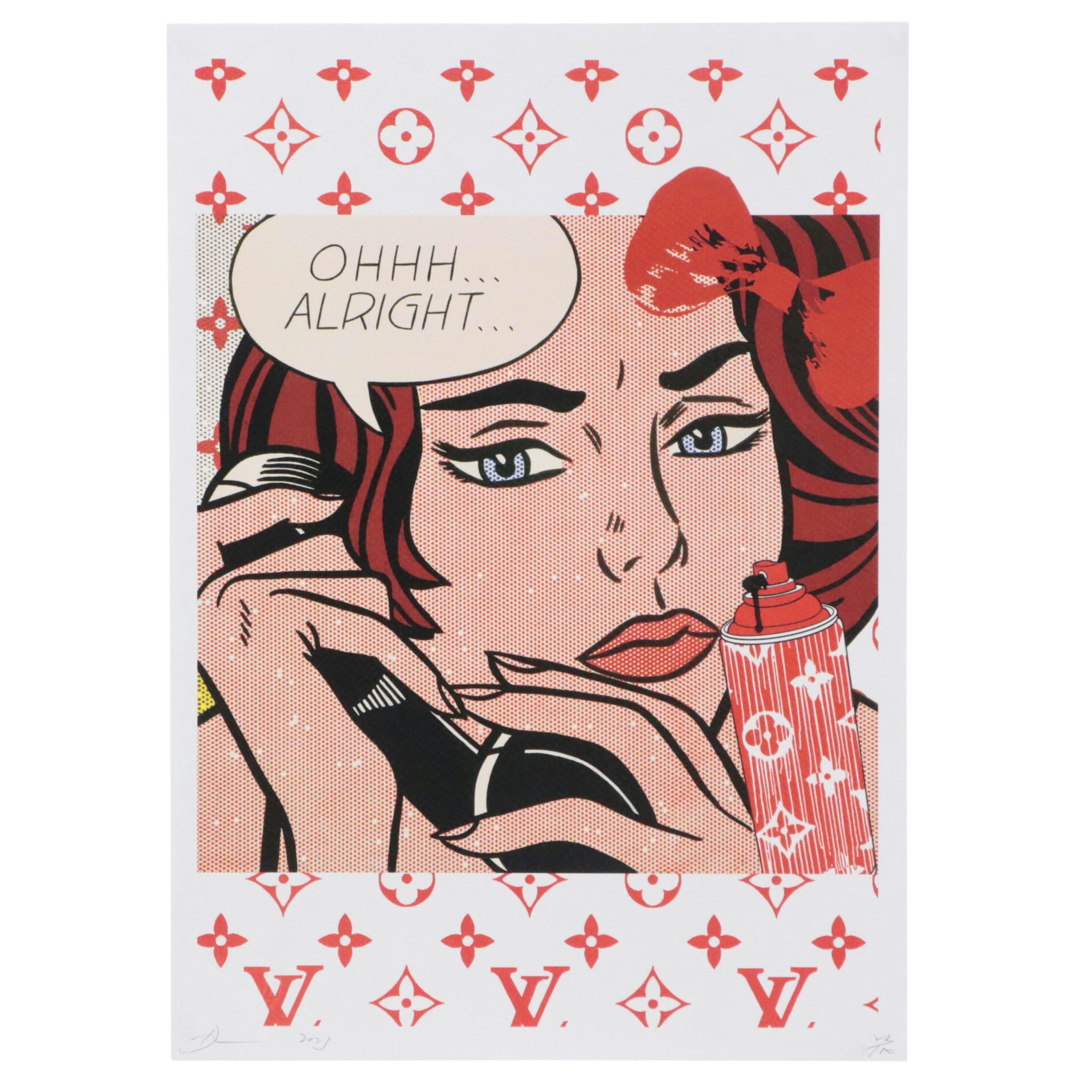 Death NYC Pop Art Graphic Print of Roy Lichtenstein x Louis Vuitton, 2023