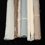 Aqua, Mocha, Ivory and Taupe Decorator Fabric Partial Bolts