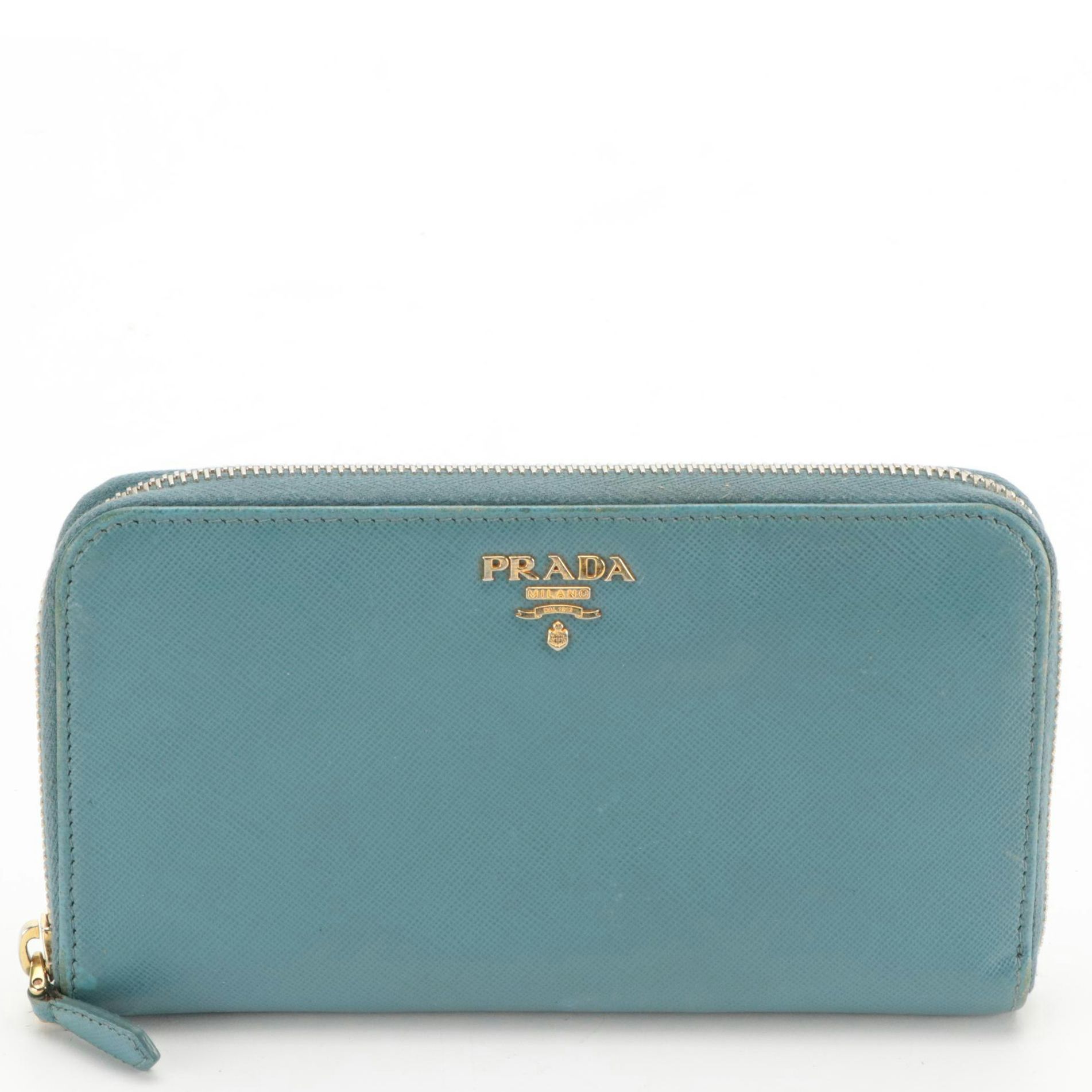 Prada Zip-Around Wallet in Saffiano Leather