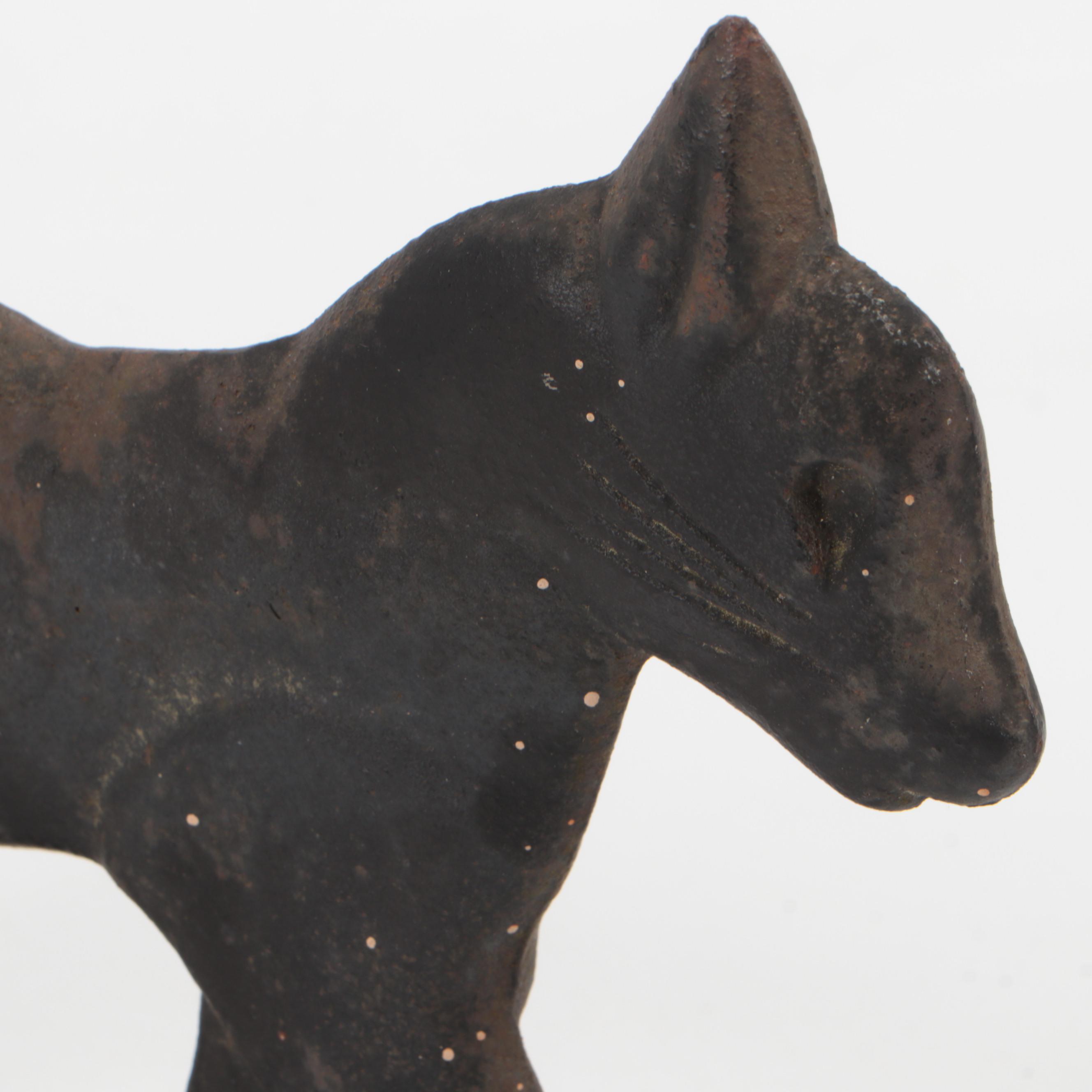 Cast Iron Black Cat Boot Scraper Doorstop