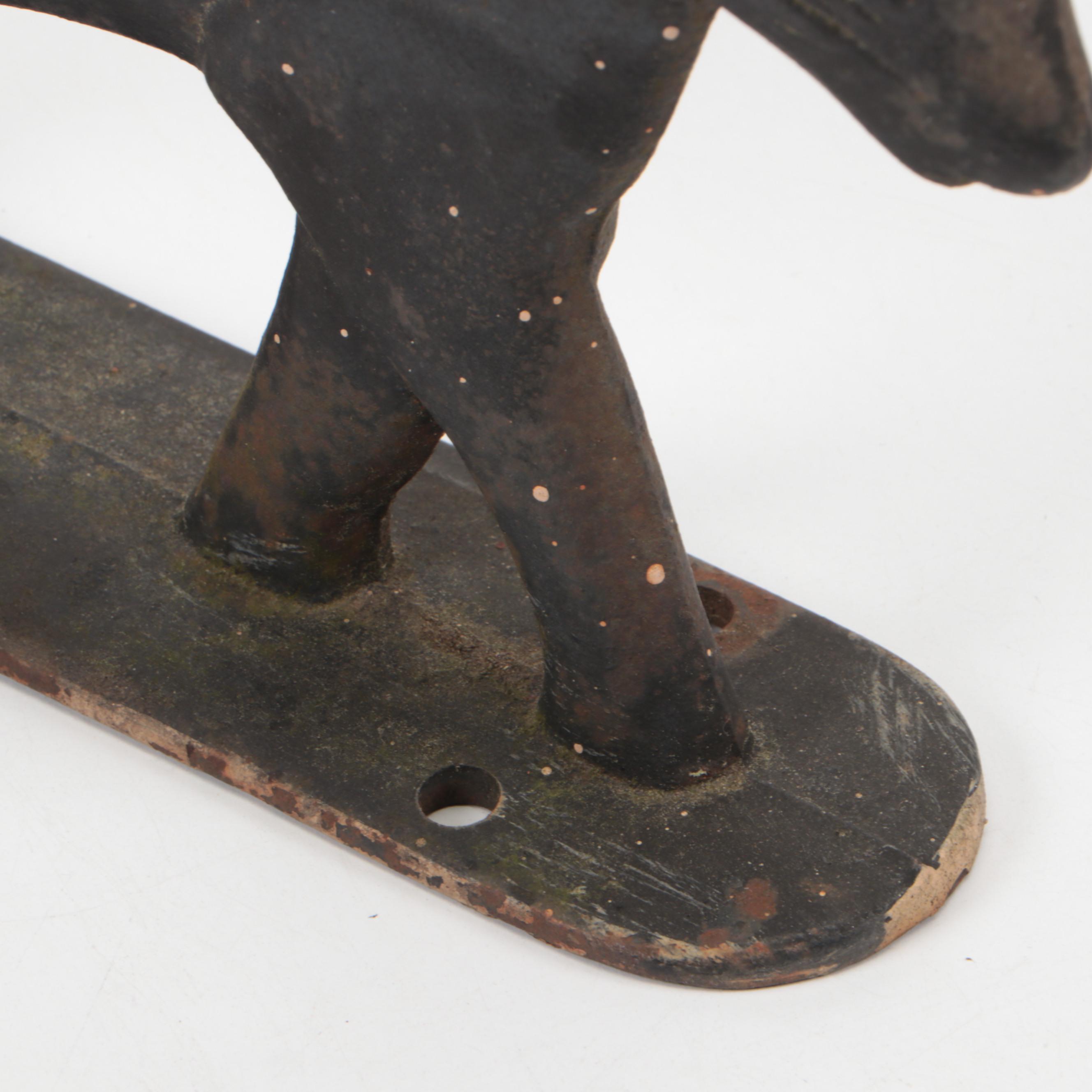 Cast Iron Black Cat Boot Scraper Doorstop