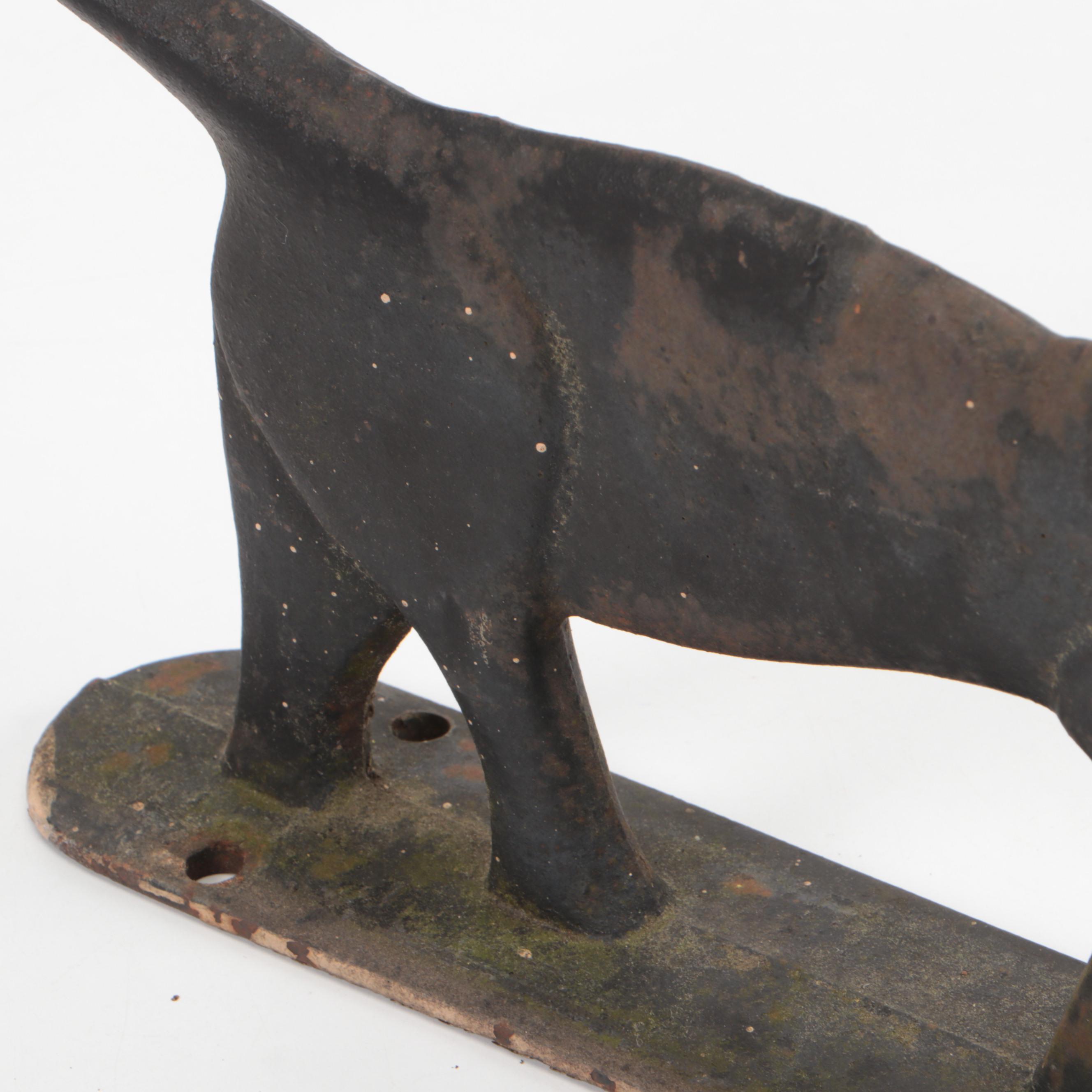 Cast Iron Black Cat Boot Scraper Doorstop