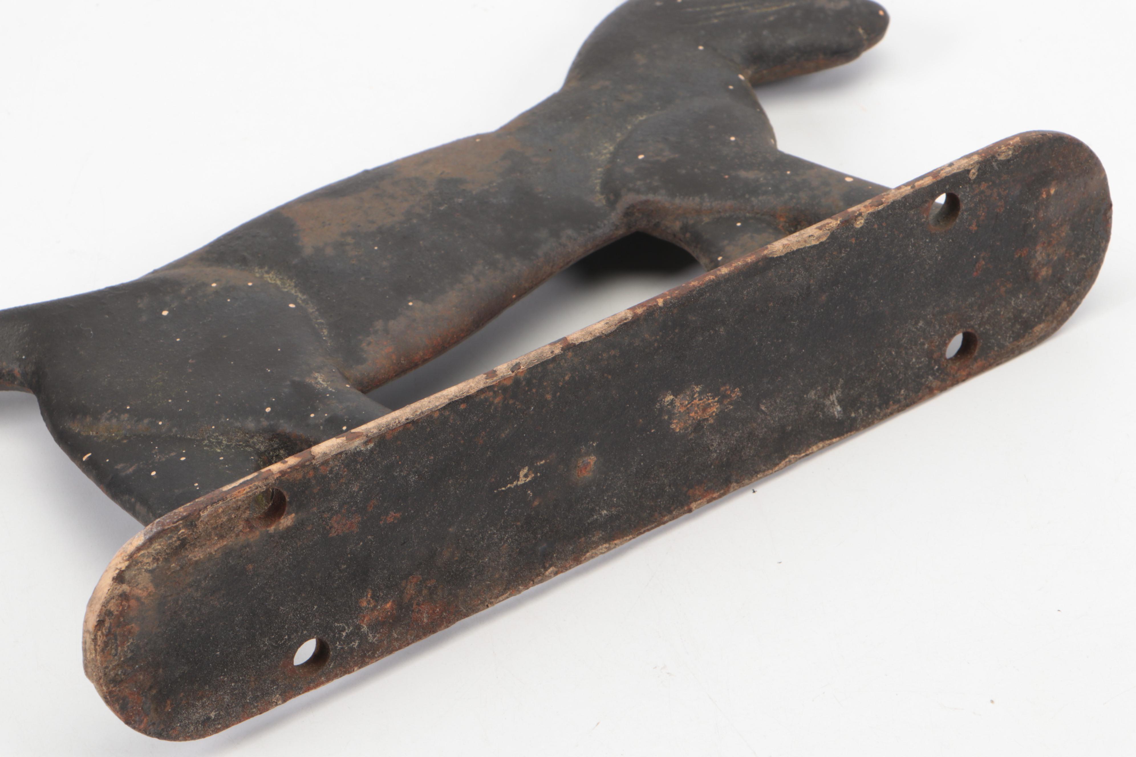 Cast Iron Black Cat Boot Scraper Doorstop