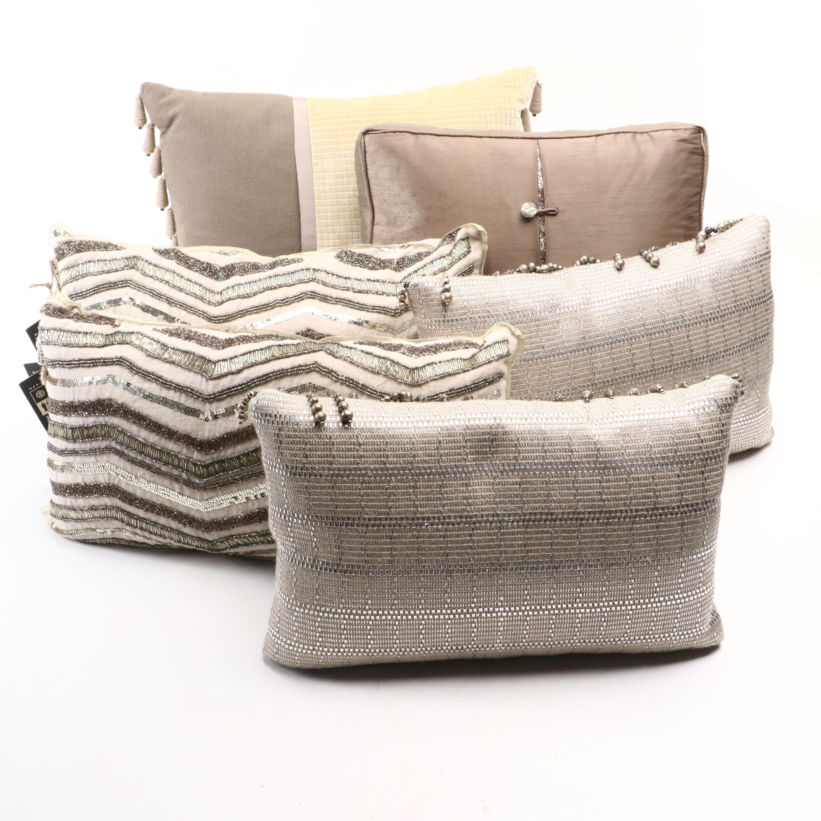 Max Studio Home and Other Contemporary Throw Pillows with Embellishments Everything But The House