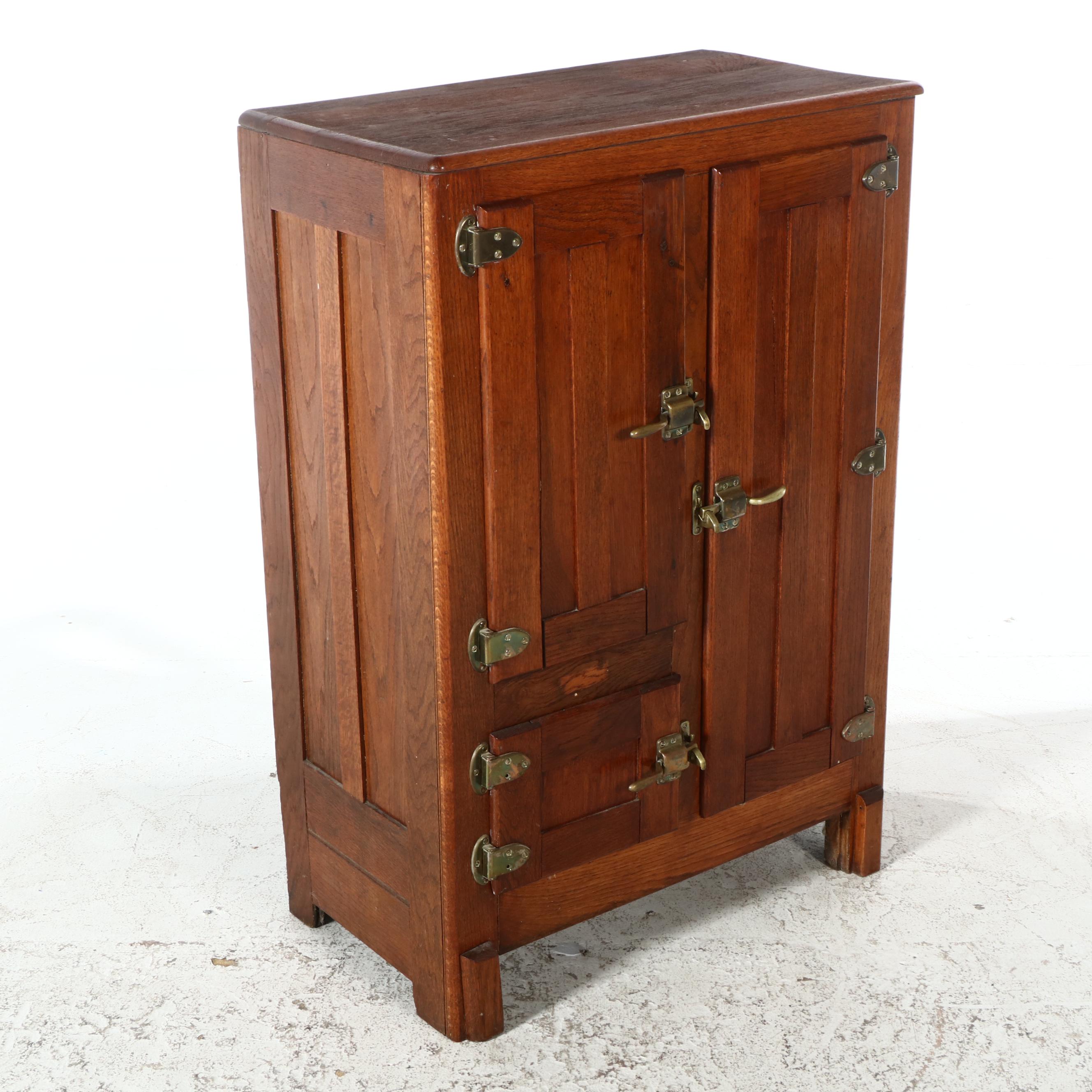 Oak Ice Box Cabinet, Early 20th Century