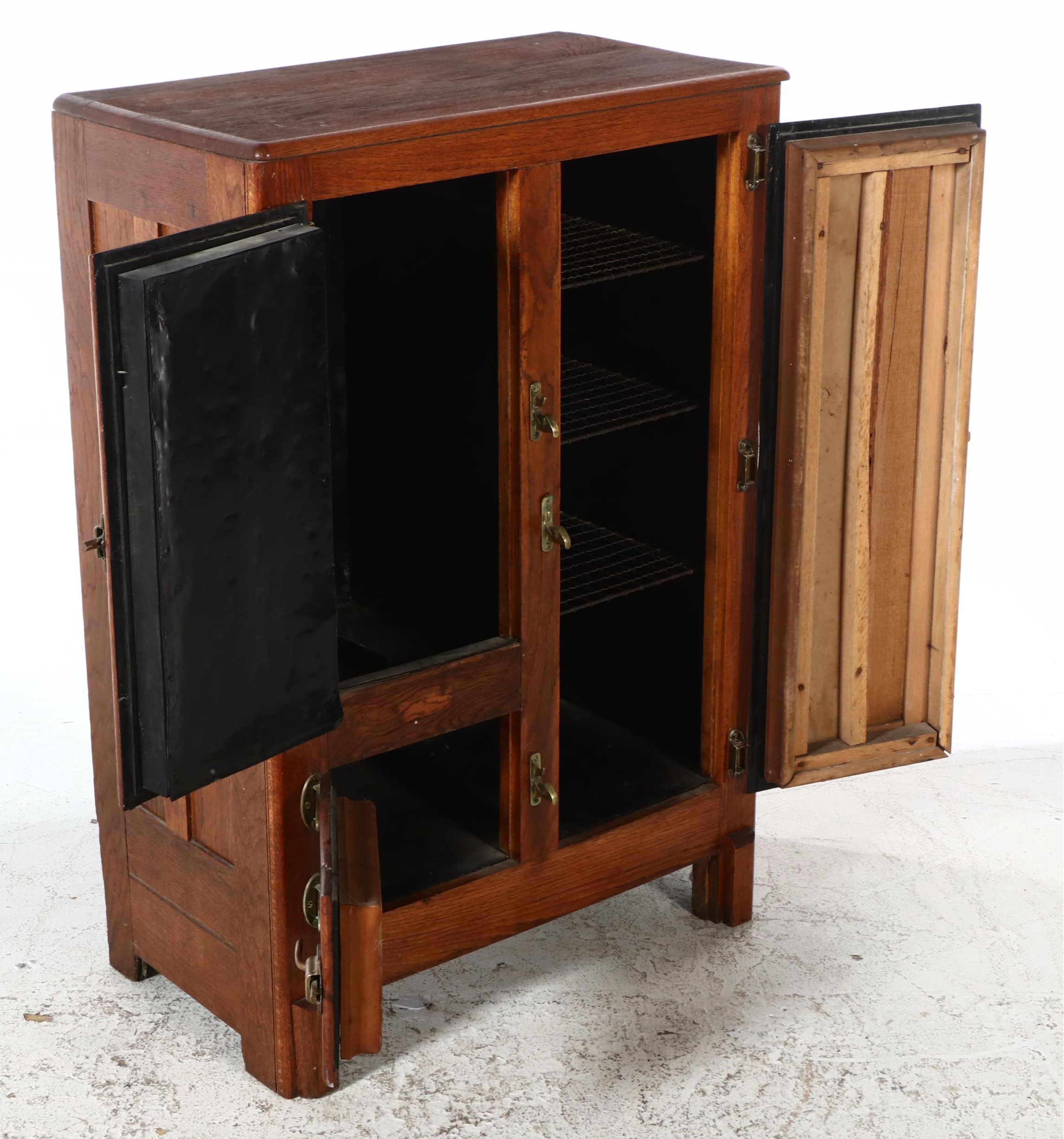 Oak Ice Box Cabinet, Early 20th Century