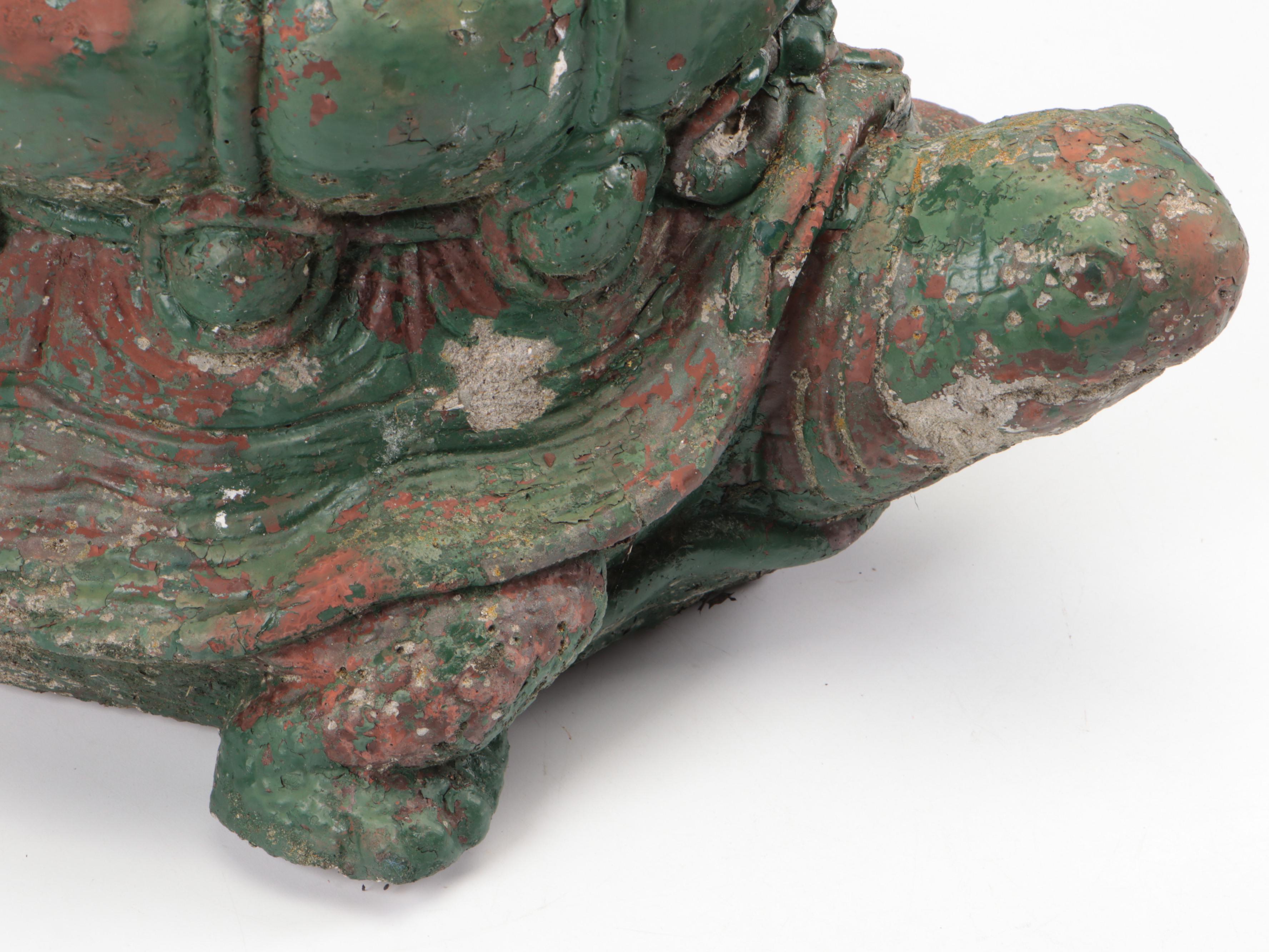 Painted Concrete Turtle Planter