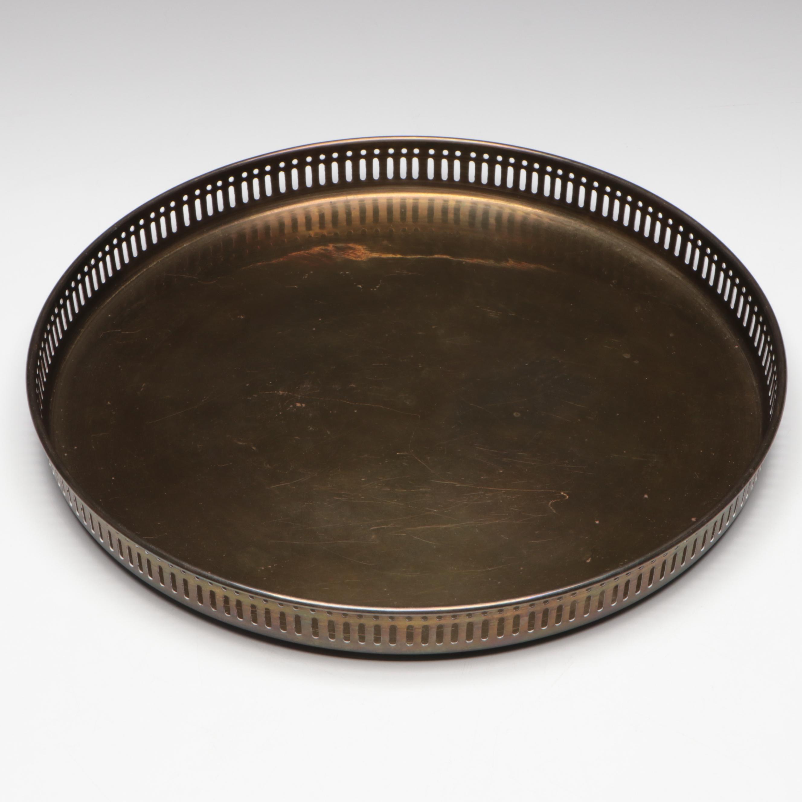 Great City Traders Crystal Orb on Brass Stand with Gallery Tray