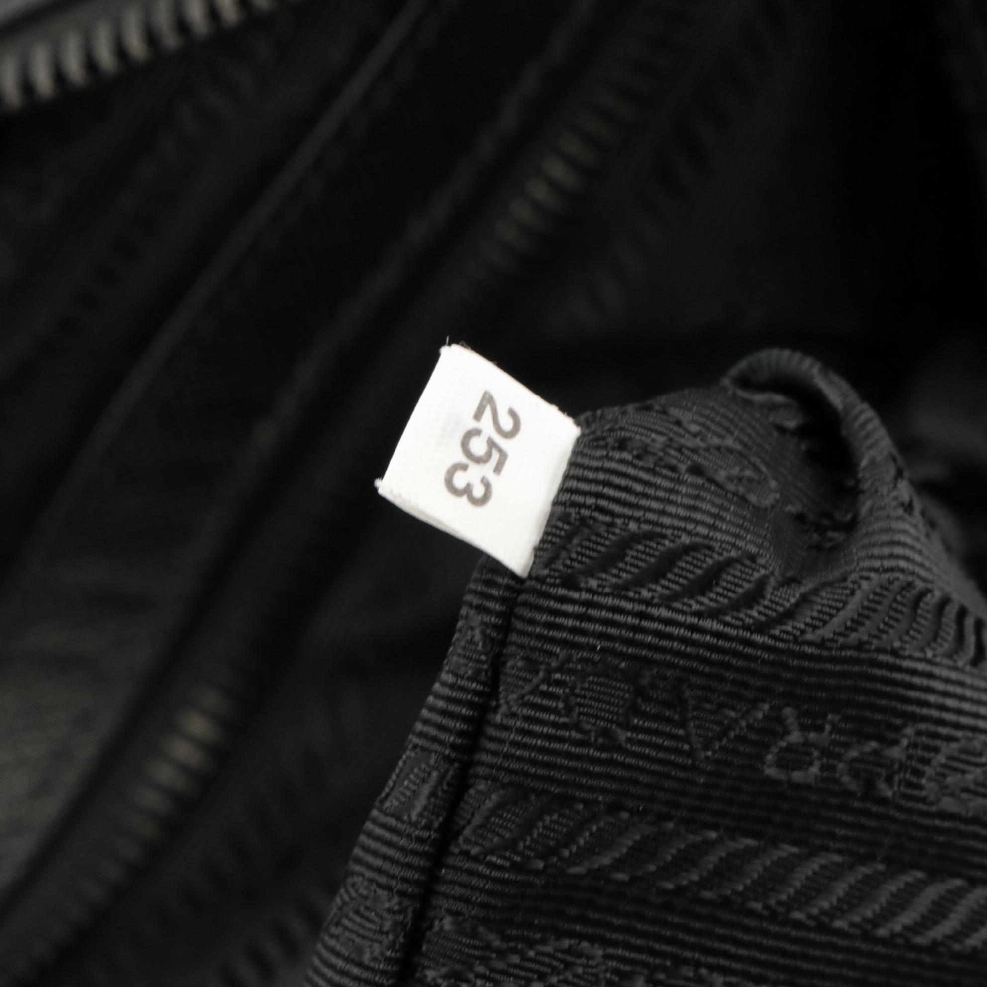 Prada Top-Handle Work Bag in Black Tessuto Nylon and Saffiano Leather Trim