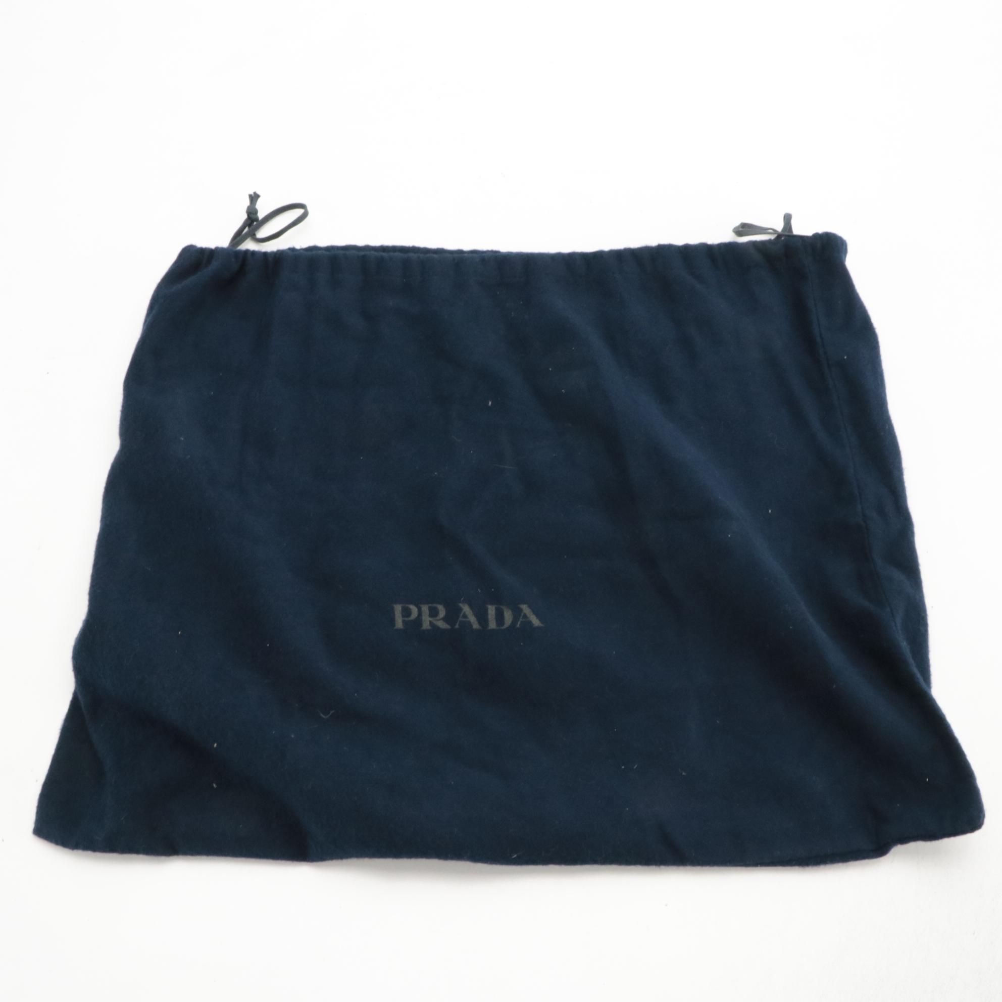 Prada Top-Handle Work Bag in Black Tessuto Nylon and Saffiano Leather Trim