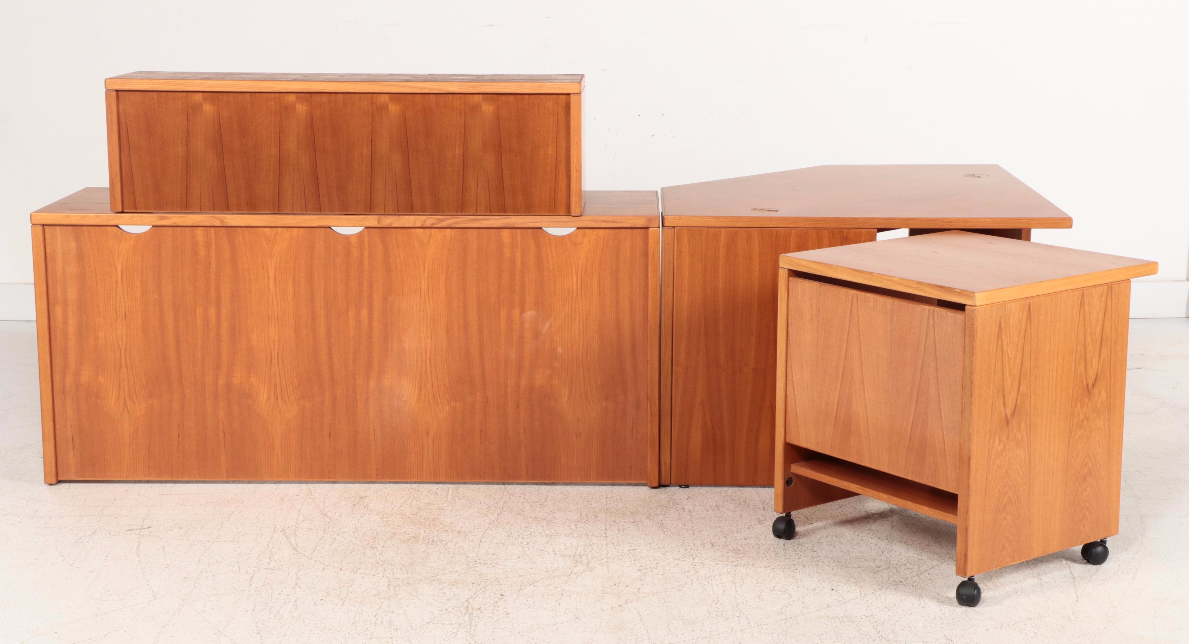 Sun Cabinet Danish Modern Style Teak Modular Office Desk