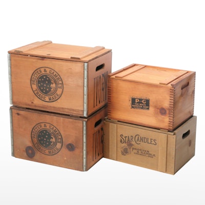 Procter & Gamble Wood Soap Box Crates, 20th Century