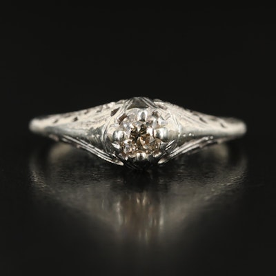 Antique 18K 0.22 CT Diamond Ring