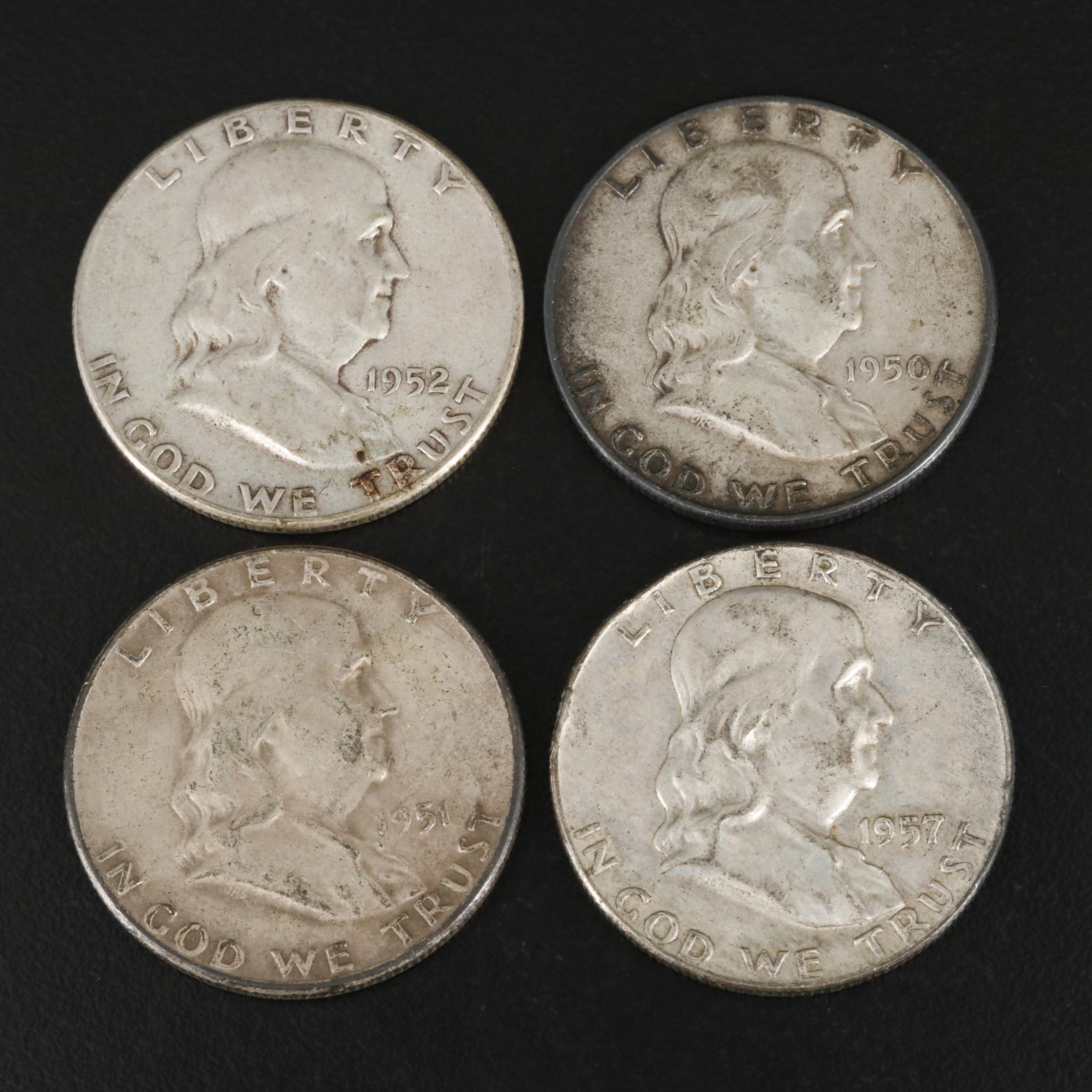 Fourteen Silver U.S. Half Dollars