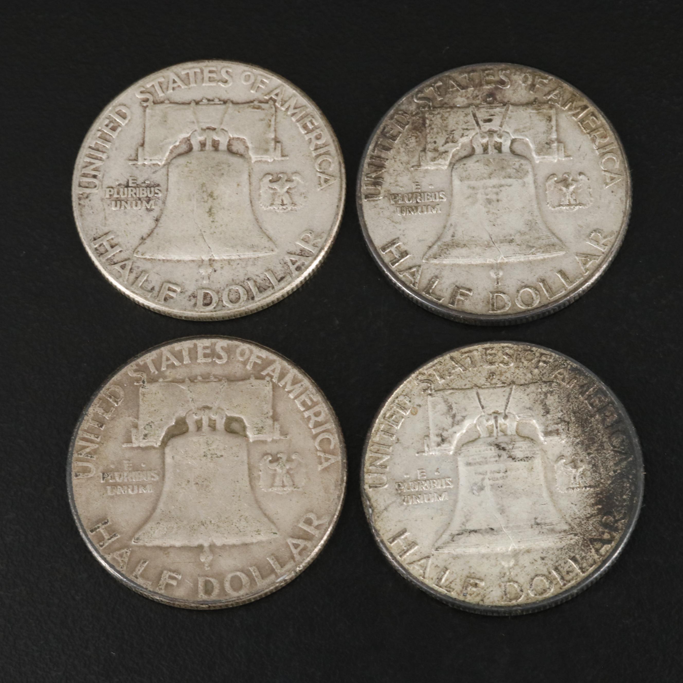 Fourteen Silver U.S. Half Dollars