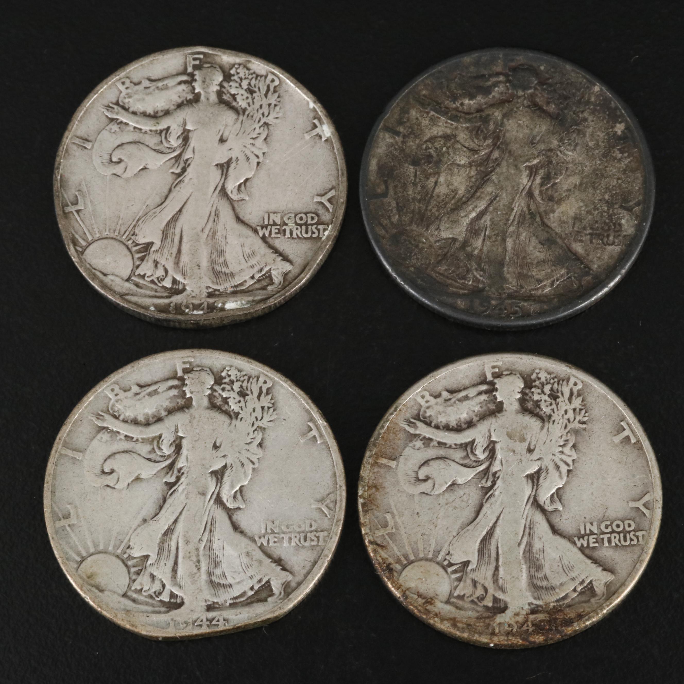 Fourteen Silver U.S. Half Dollars