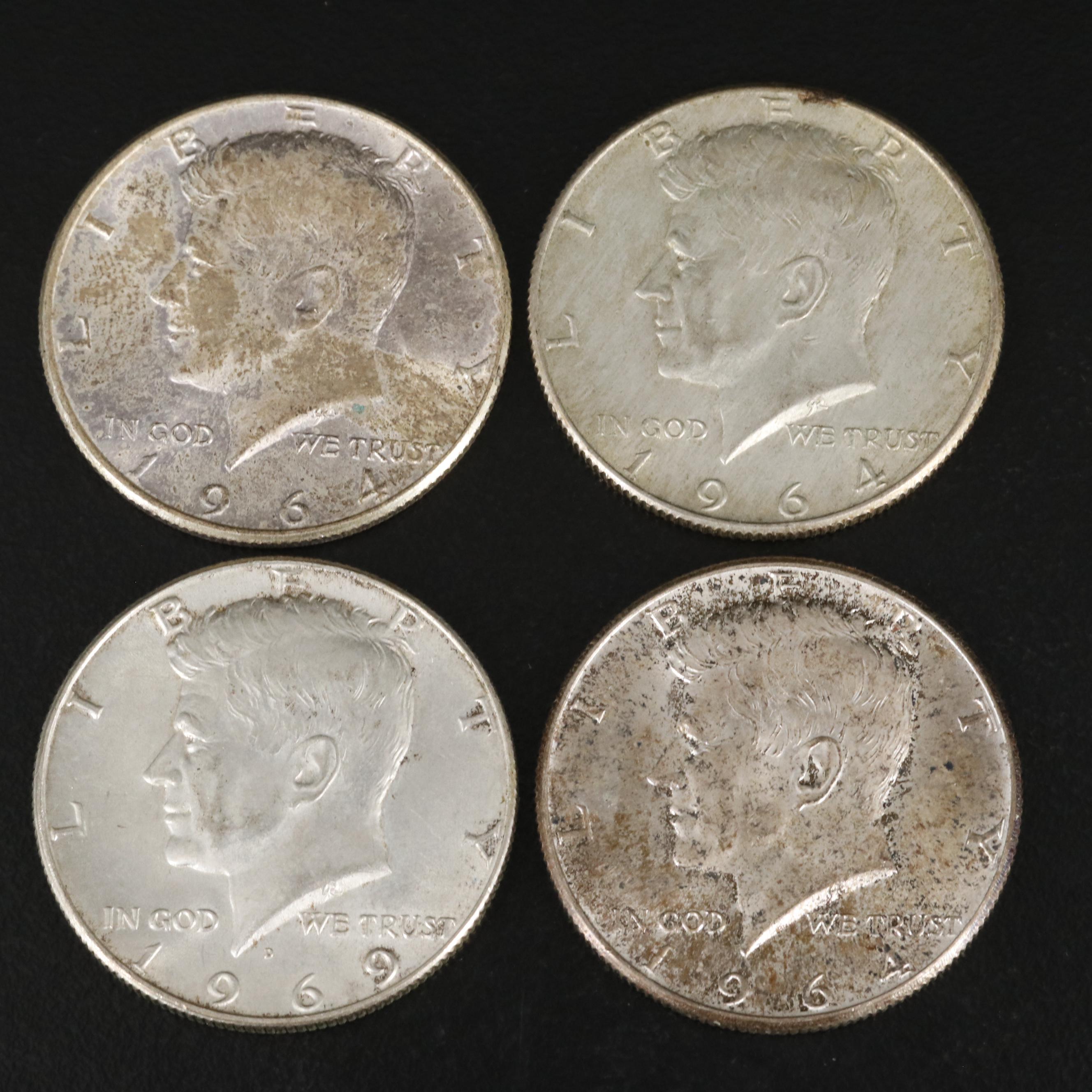 Fourteen Silver U.S. Half Dollars