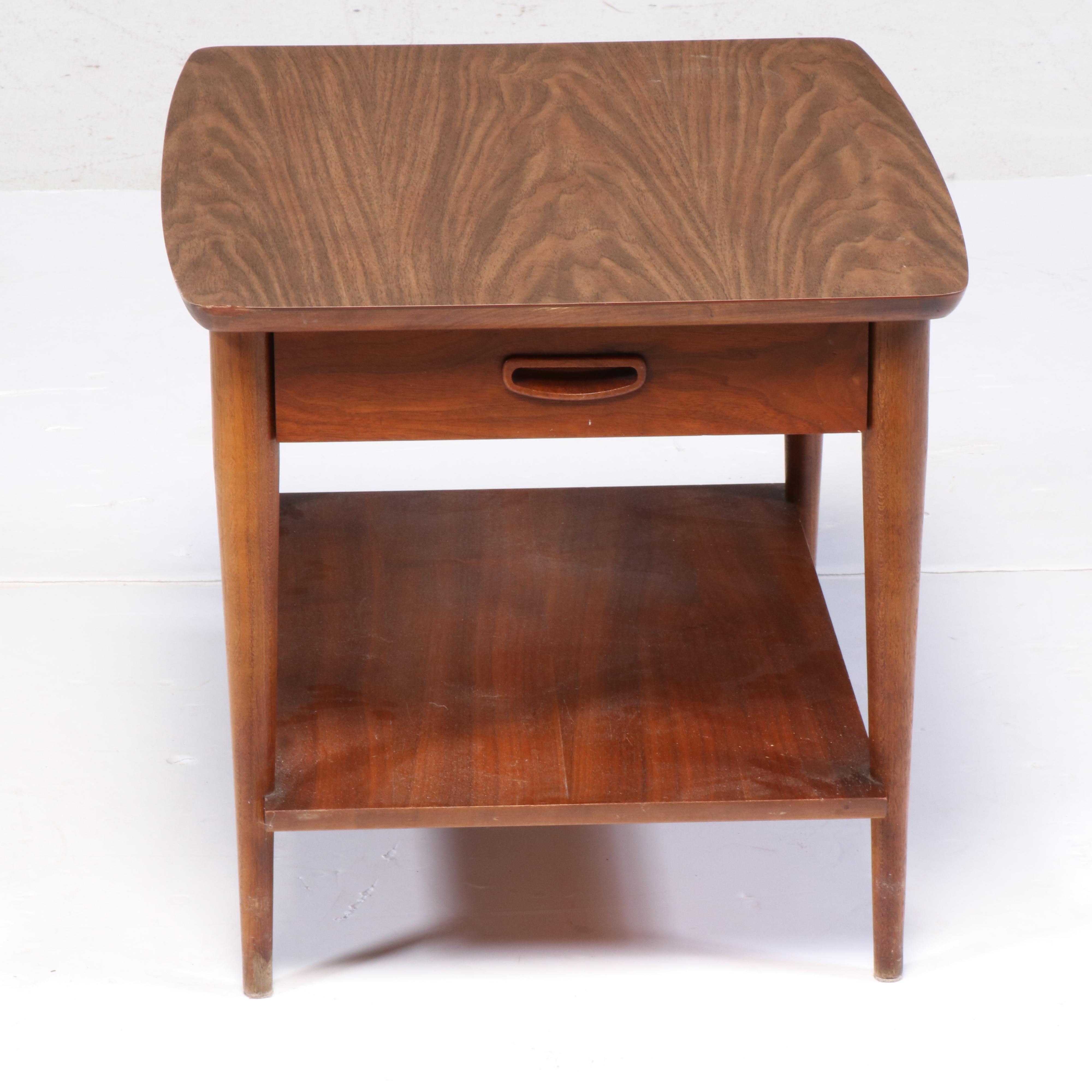 Mid Century Modern Laminate Top Side Table Plus Coffee Table, Incl. Lane