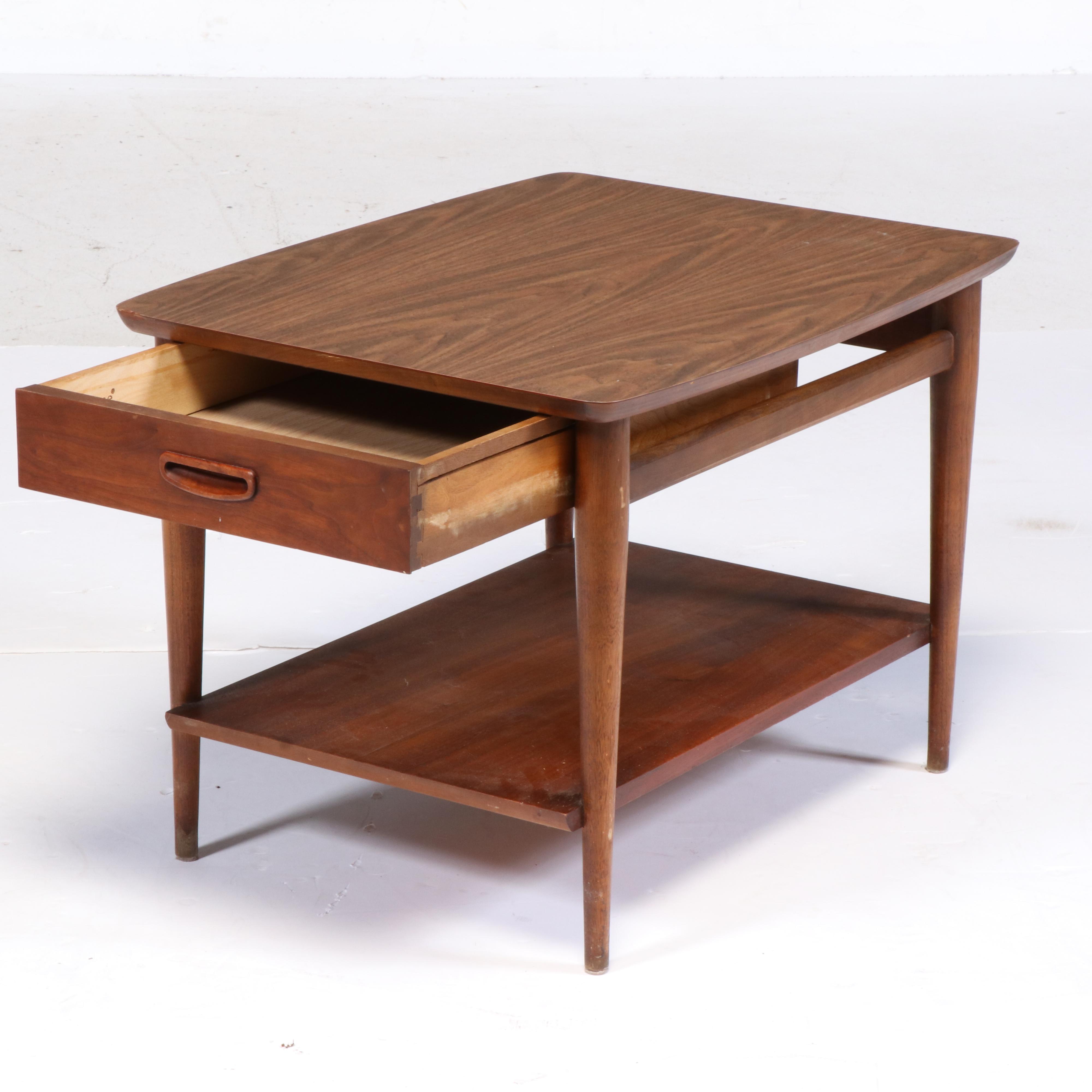 Mid Century Modern Laminate Top Side Table Plus Coffee Table, Incl. Lane