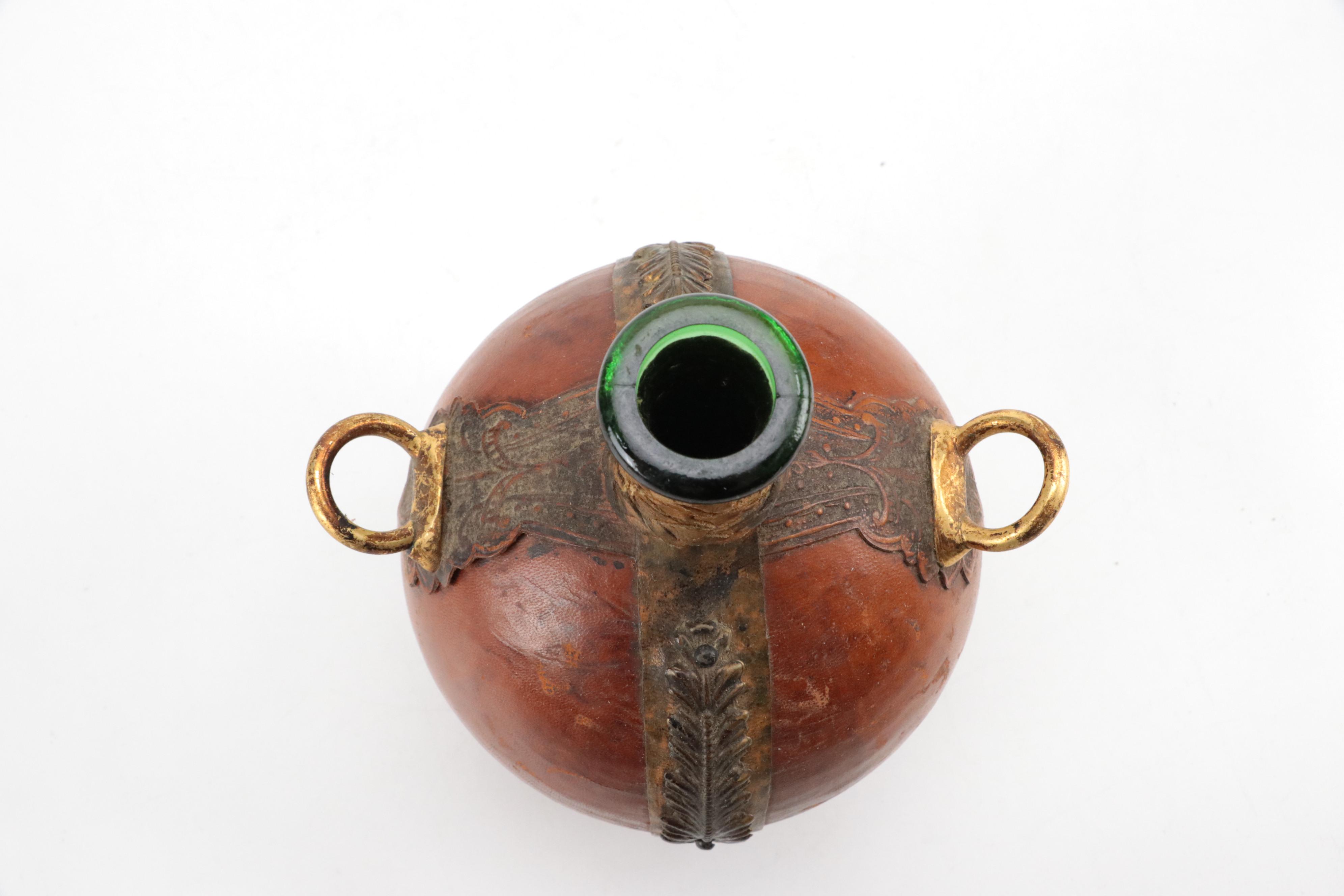 Wood Cribbage Board with Decorative Boxes, Basket, and Leather Wrapped Jug