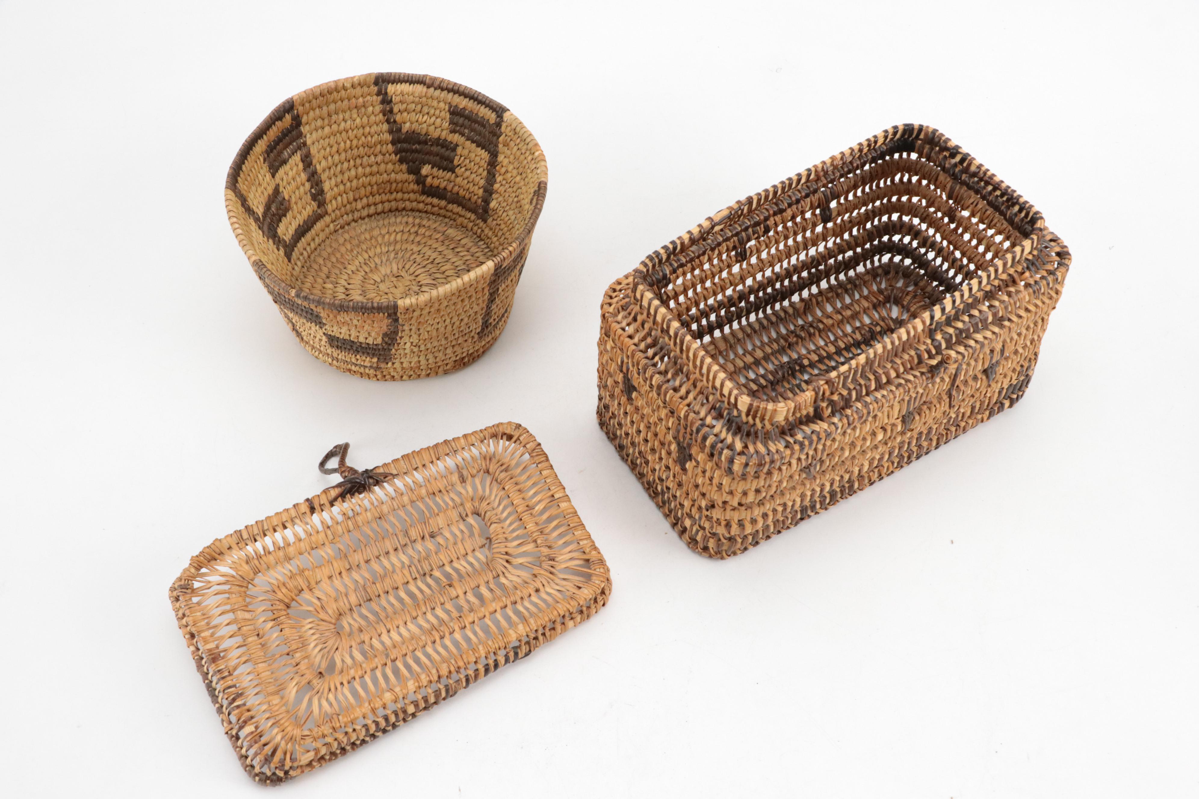 Wood Cribbage Board with Decorative Boxes, Basket, and Leather Wrapped Jug
