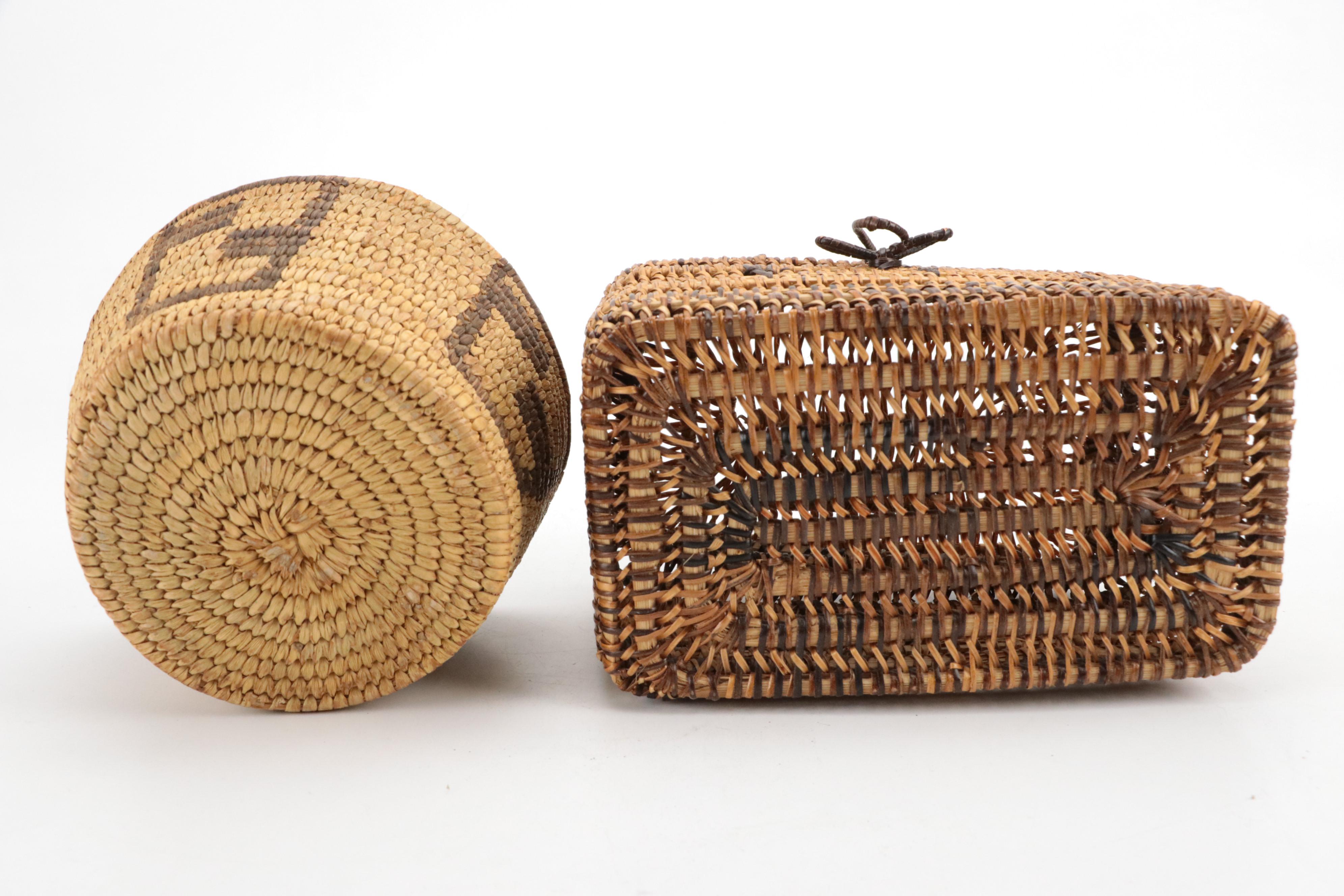 Wood Cribbage Board with Decorative Boxes, Basket, and Leather Wrapped Jug