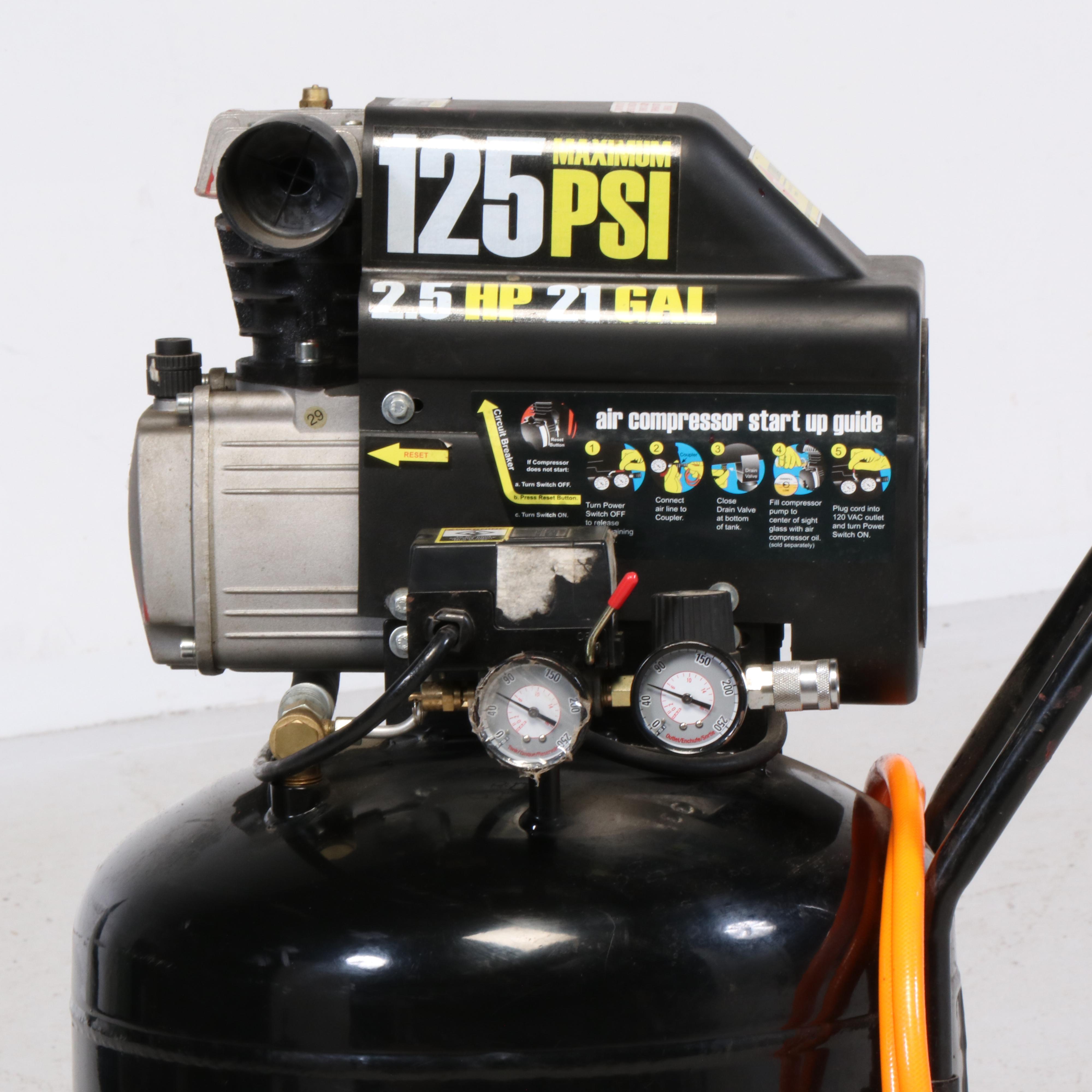 Central Pneumatic 125 PSI, 2.5 Horsepower Air Compressor