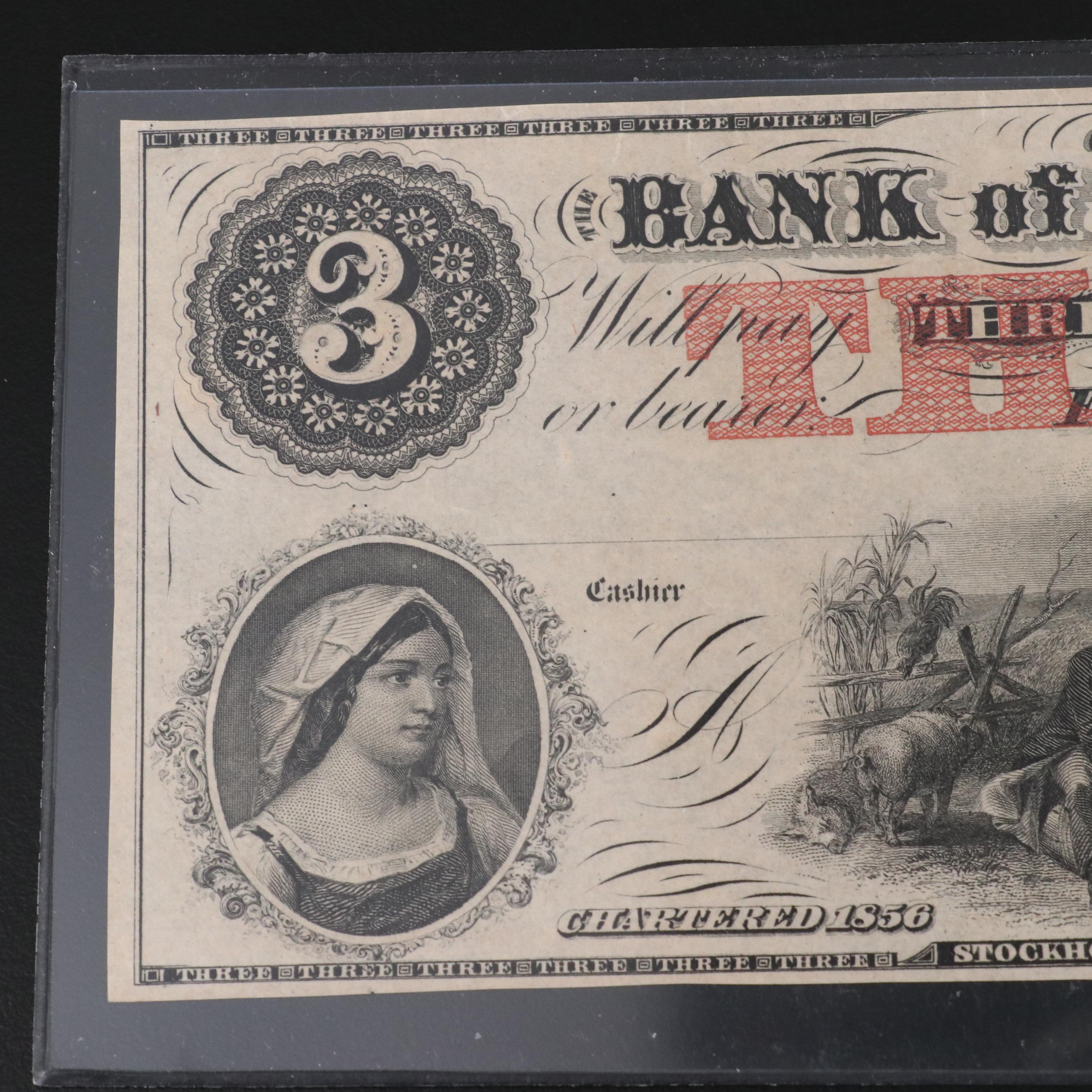 Four Obsolete Bank Notes From Iowa and Nebraska All Before the Civil War